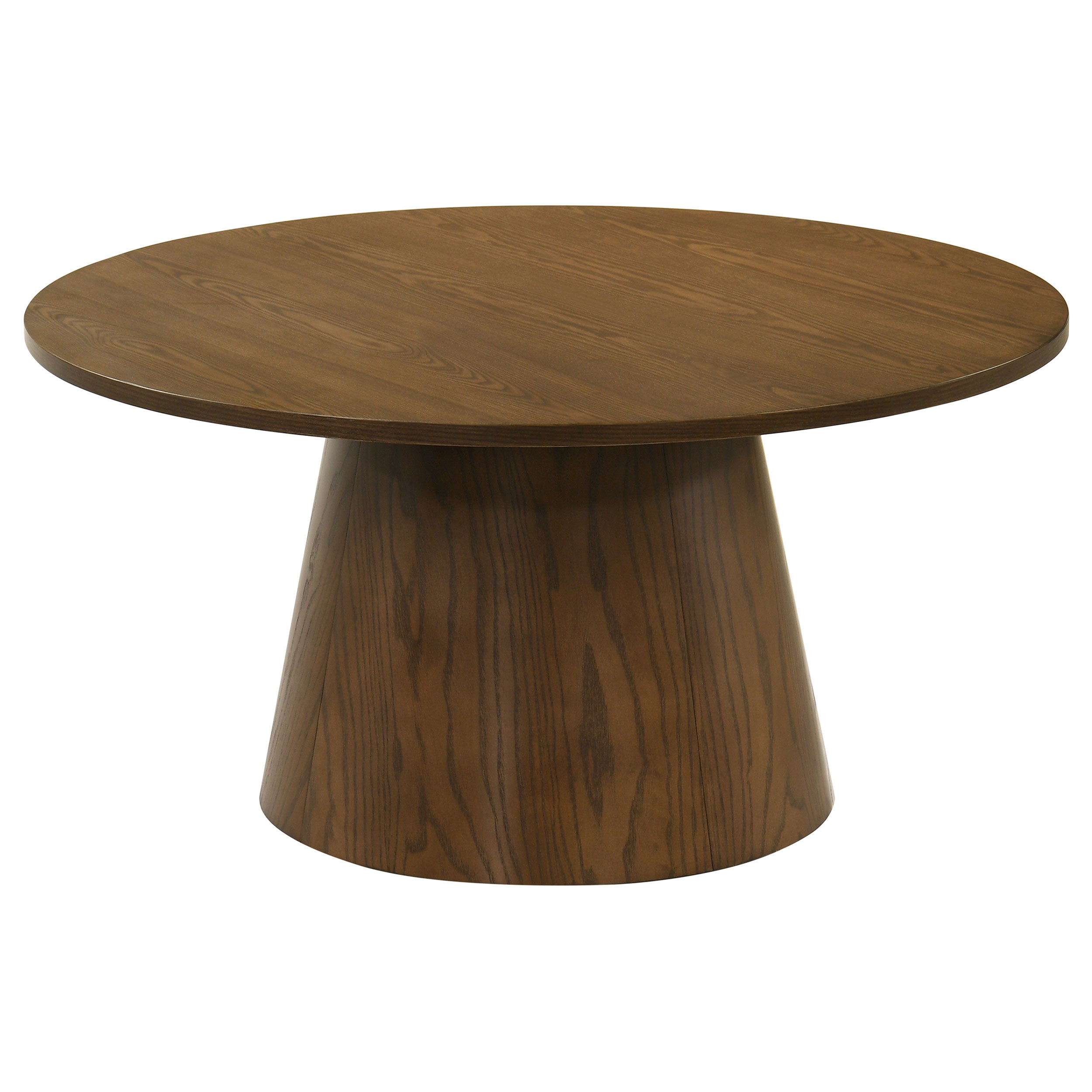 Franklin 36-inch Round Pedestal Coffee Table Dark Brown-