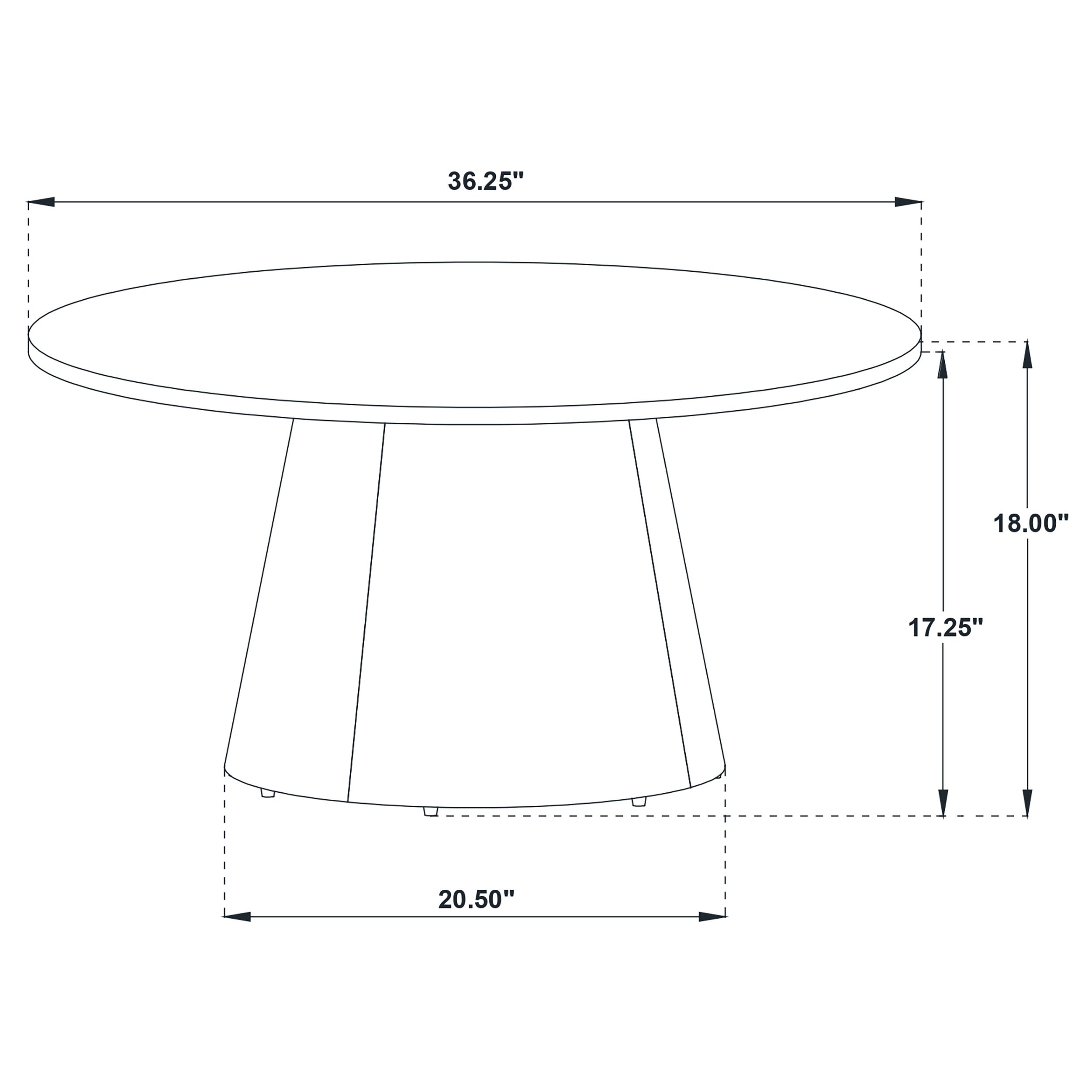 Franklin 36-inch Round Pedestal Coffee Table Dark Brown-