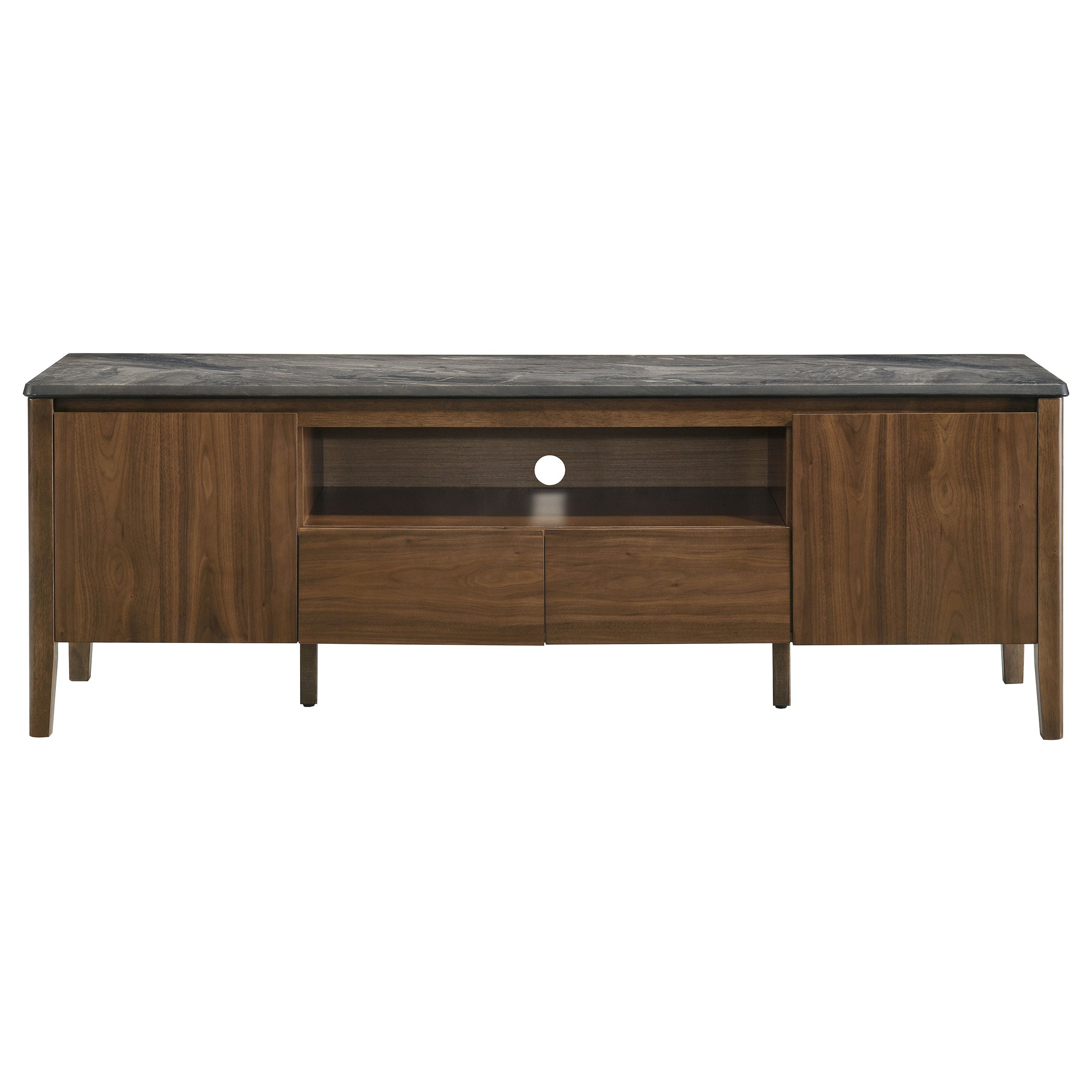 Bradley 63-inch 2-Door SmartTop TV Stand Smokey Grey and Brown-