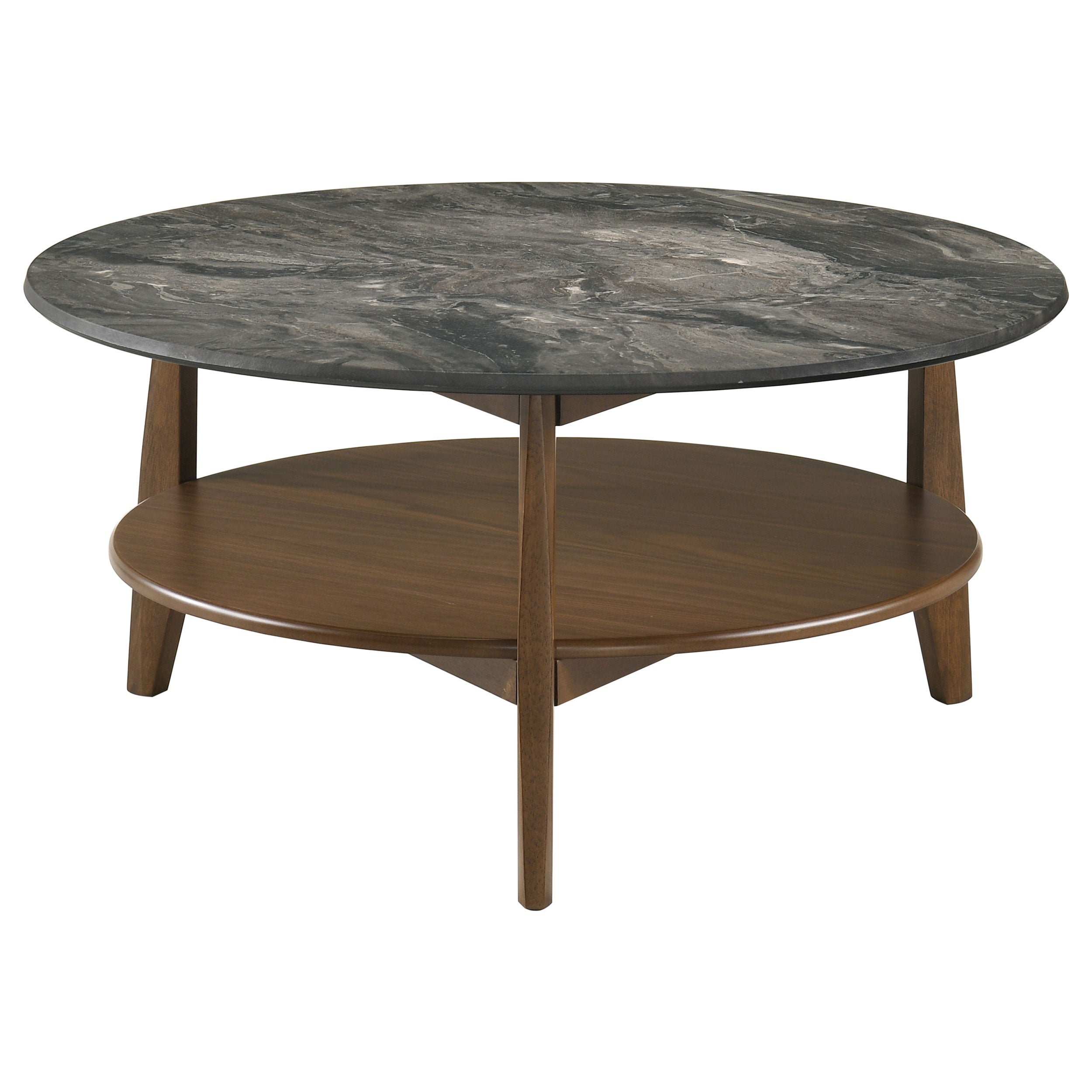 Bradley Round SmartTop Cocktail Coffee Table Smokey Grey and Brown-