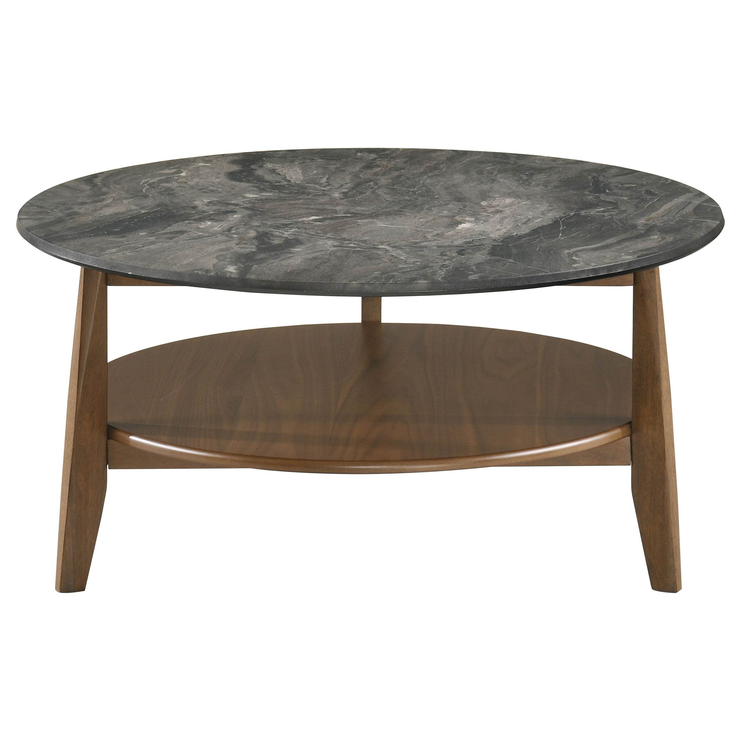 Bradley Round SmartTop Cocktail Coffee Table Smokey Grey and Brown-