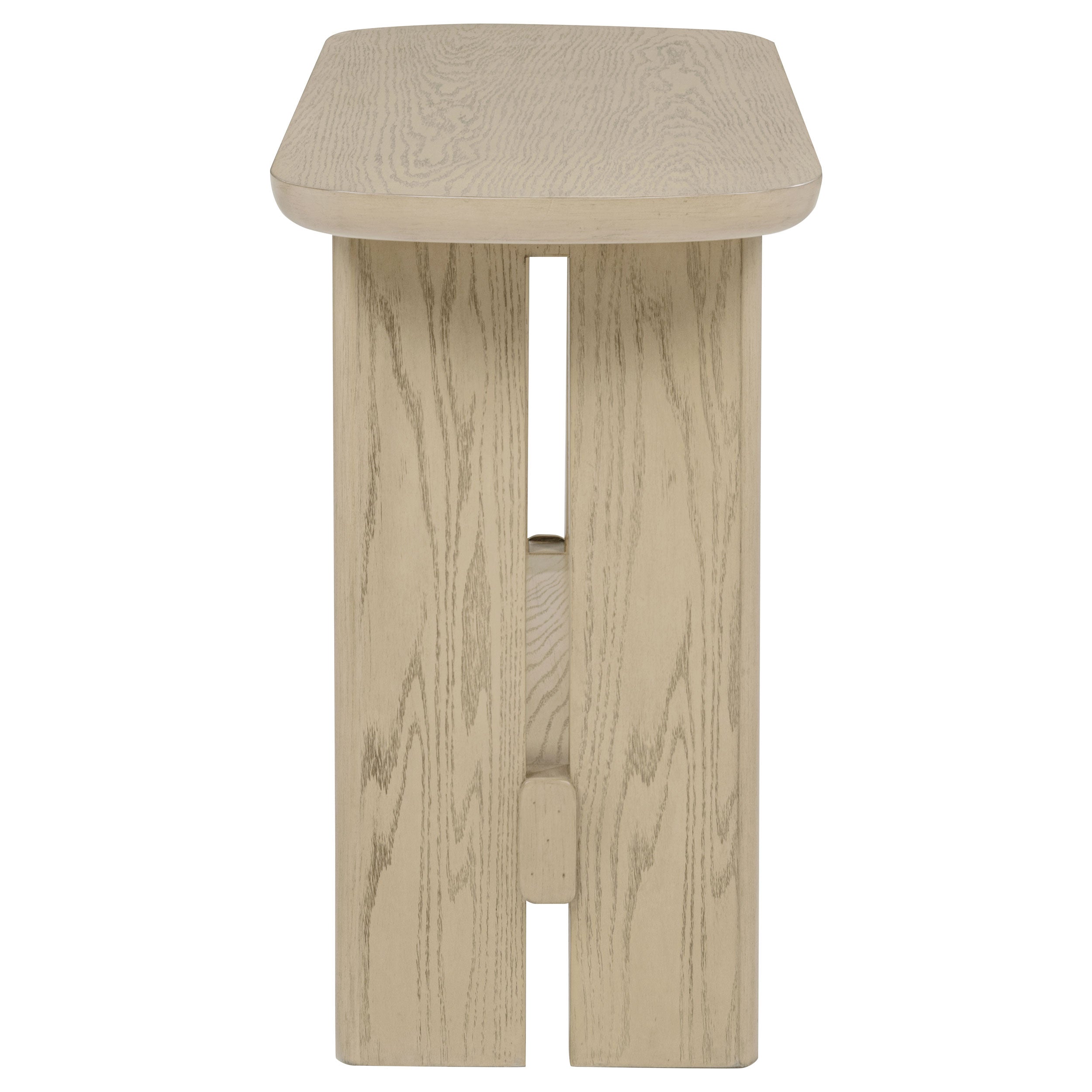 Kailani Coastal Sofa Console Table with Shelf Beige Oak-