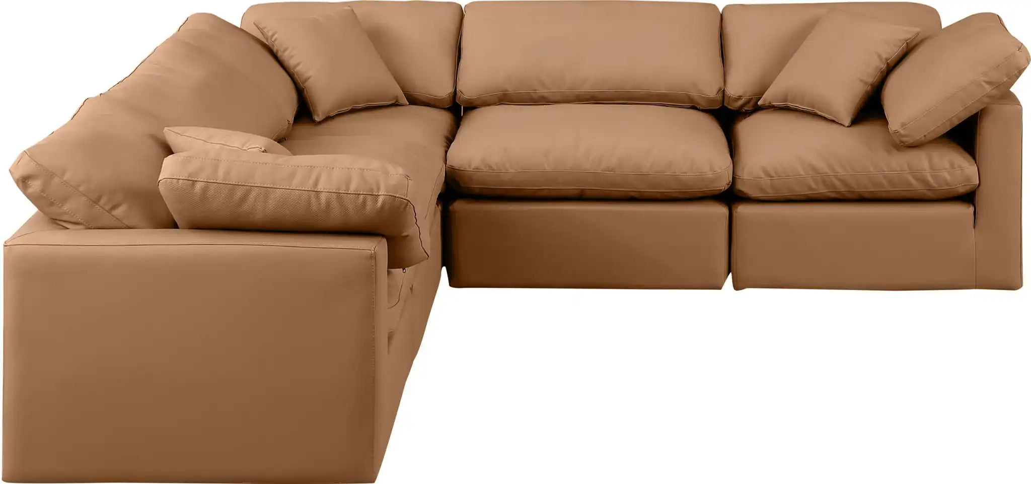 Indulge - Faux Leather 5 Piece Modular Corner Sectional