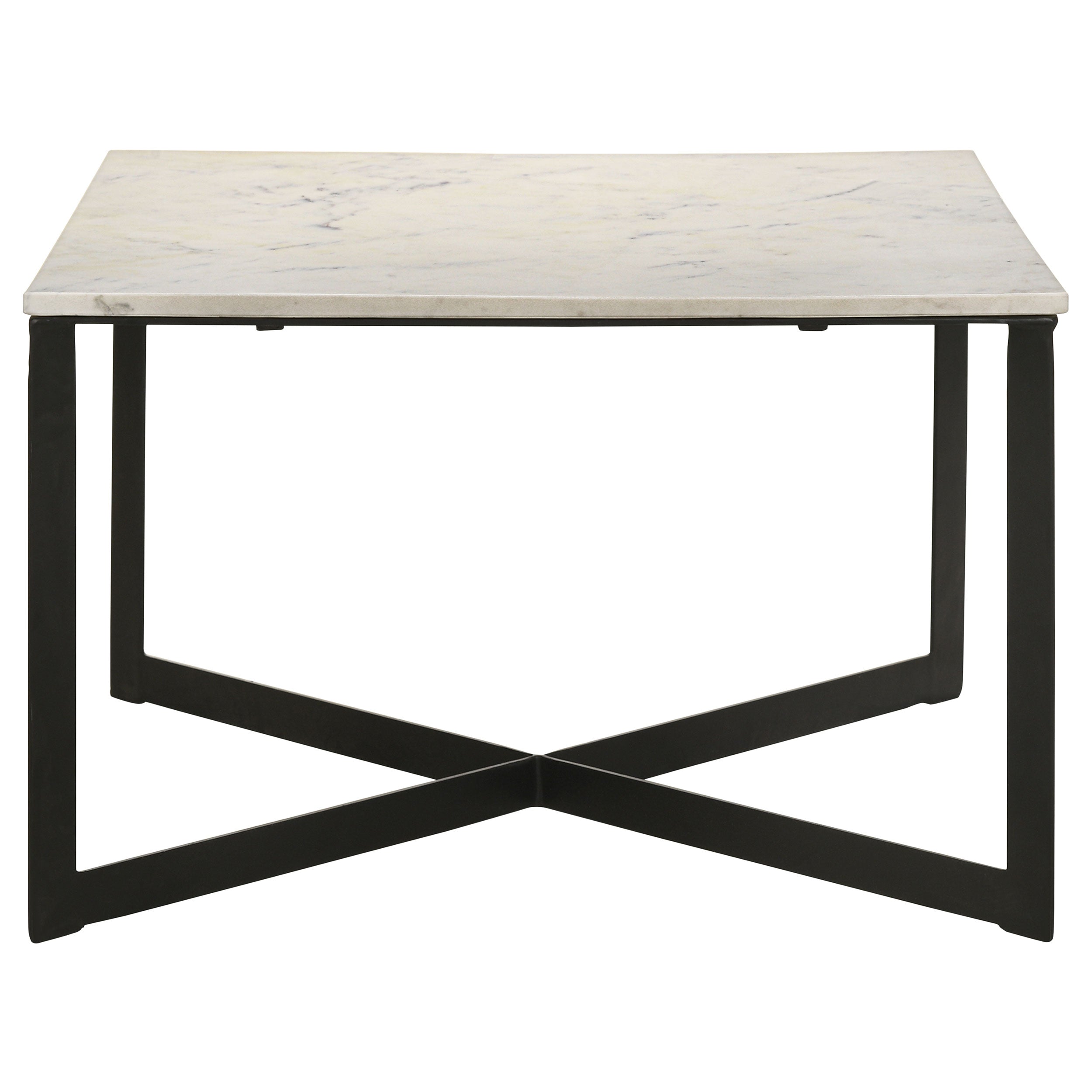 Tobin Square Marble Top Coffee Table White and Black-