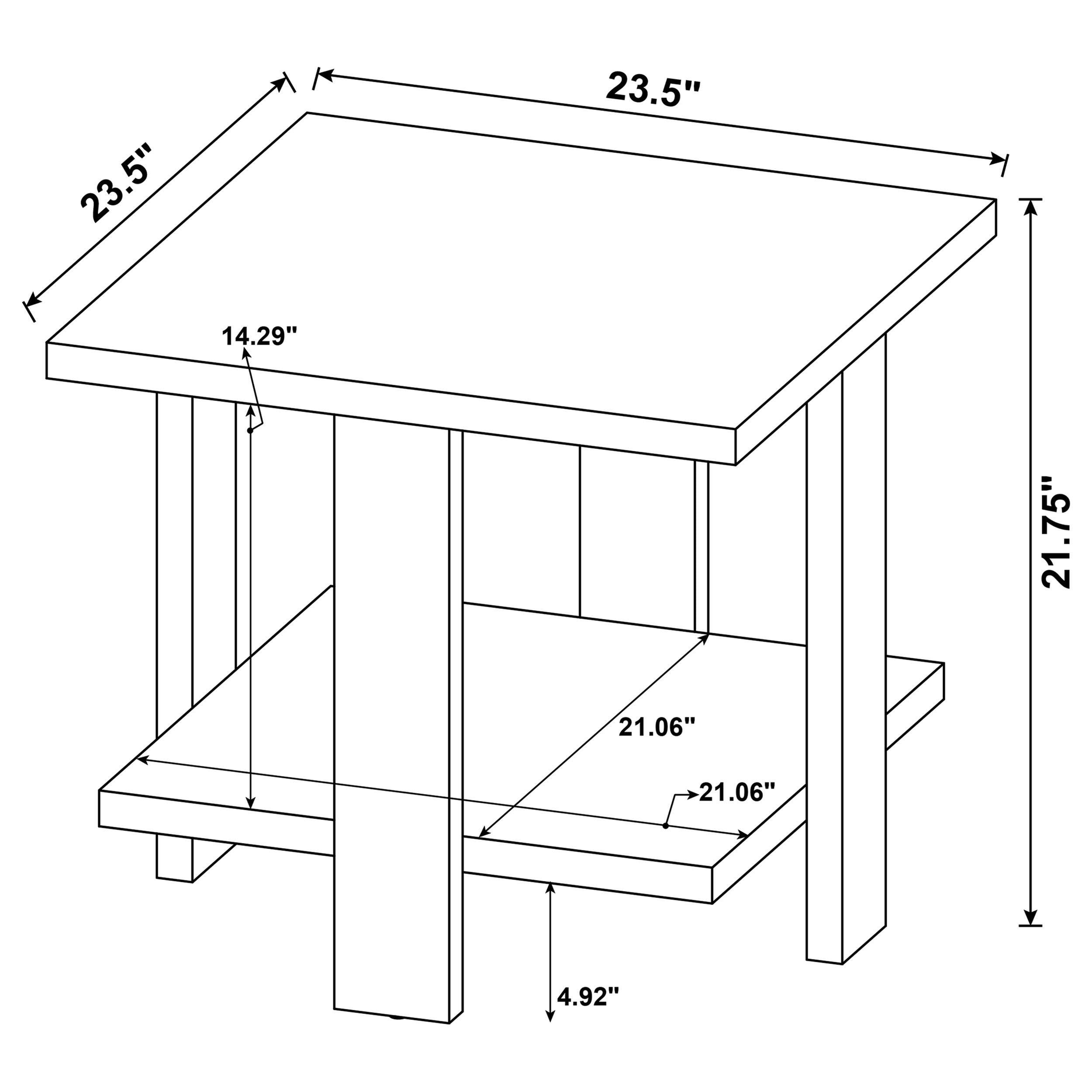 Dawn Square Engineered Wood End Table Mango Brown-