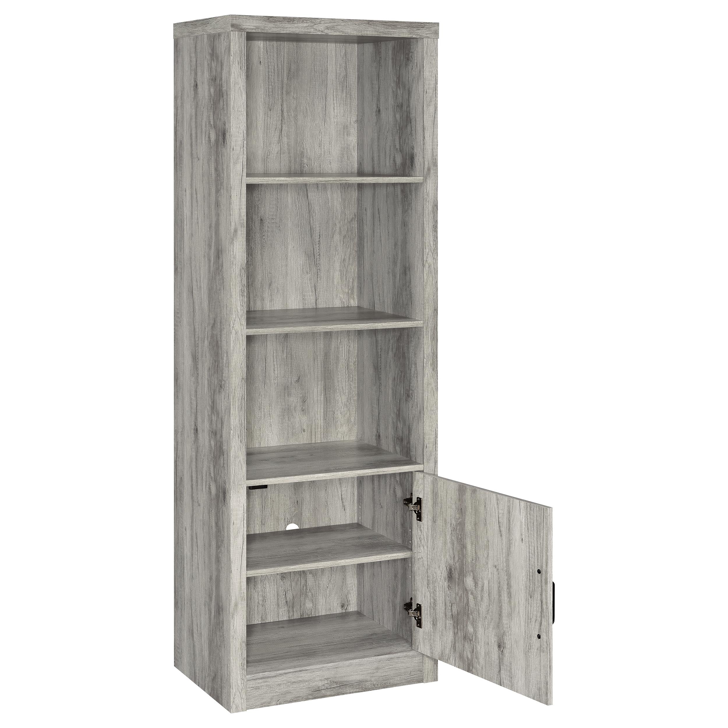 Burke 4-shelf Engineered Wood Media Tower Grey Driftwood-