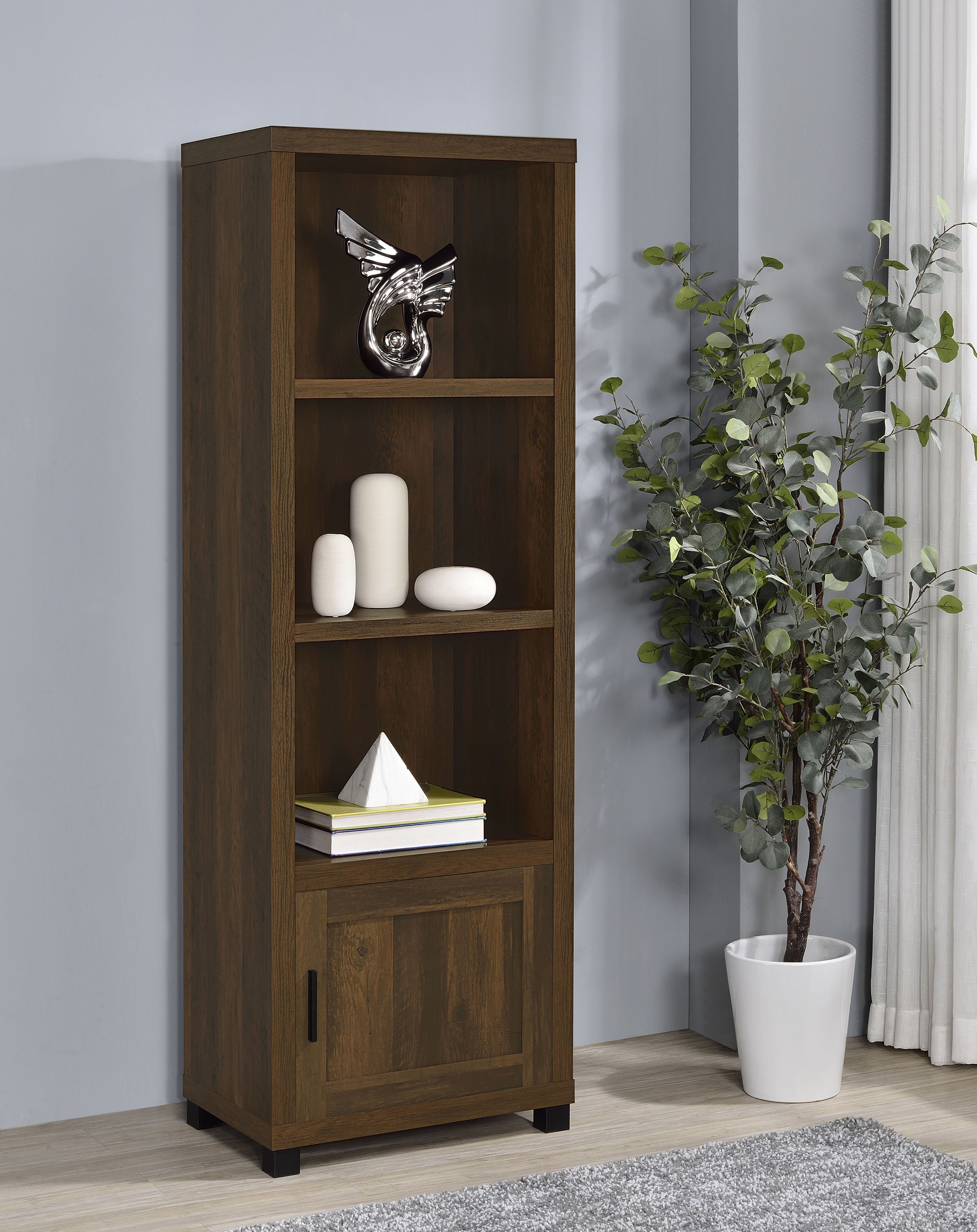 Sachin 3-shelf Engineered Wood Media Tower Dark Pine-