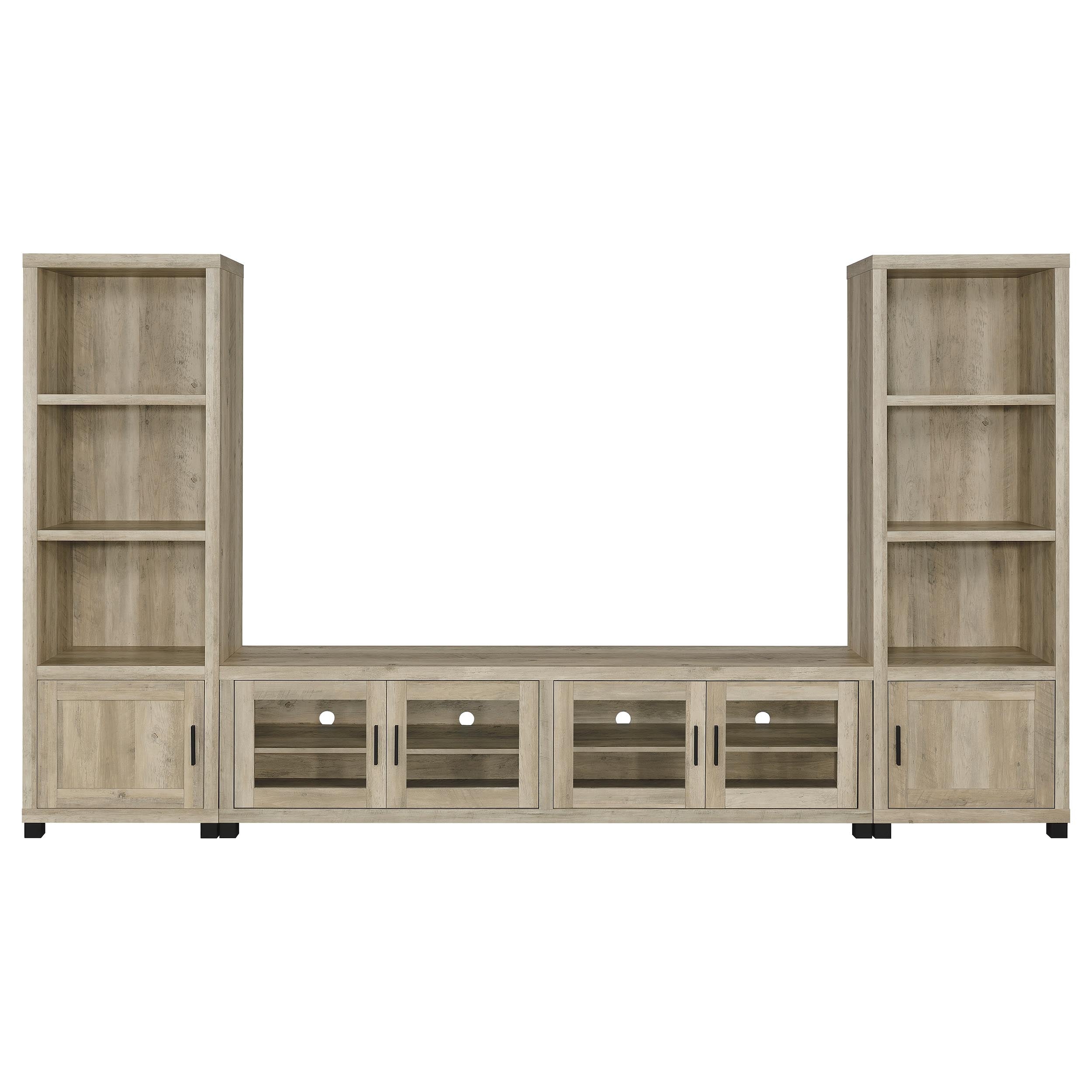 Sachin 3-shelf Engineered Wood Media Tower Distressed Pine-
