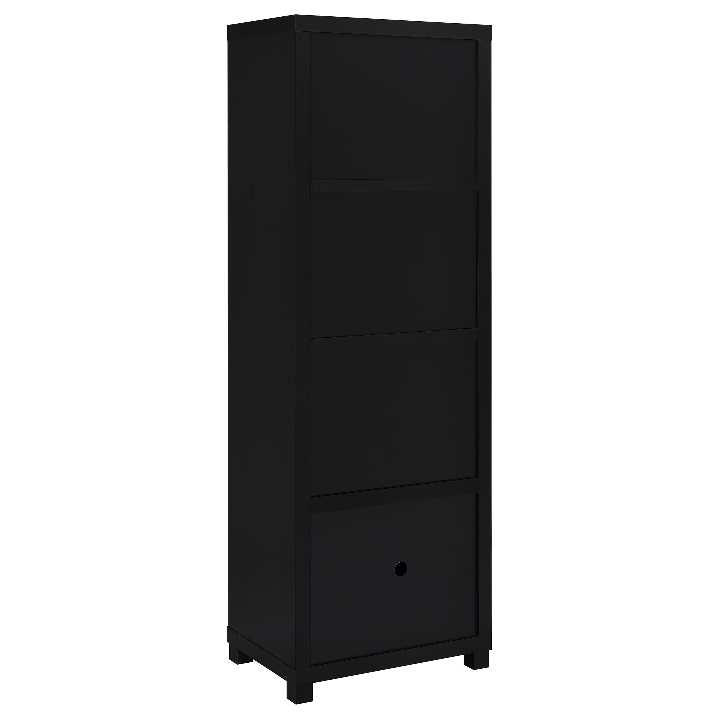 Jupiter 3-shelf Engineered Wood Media Tower Black-