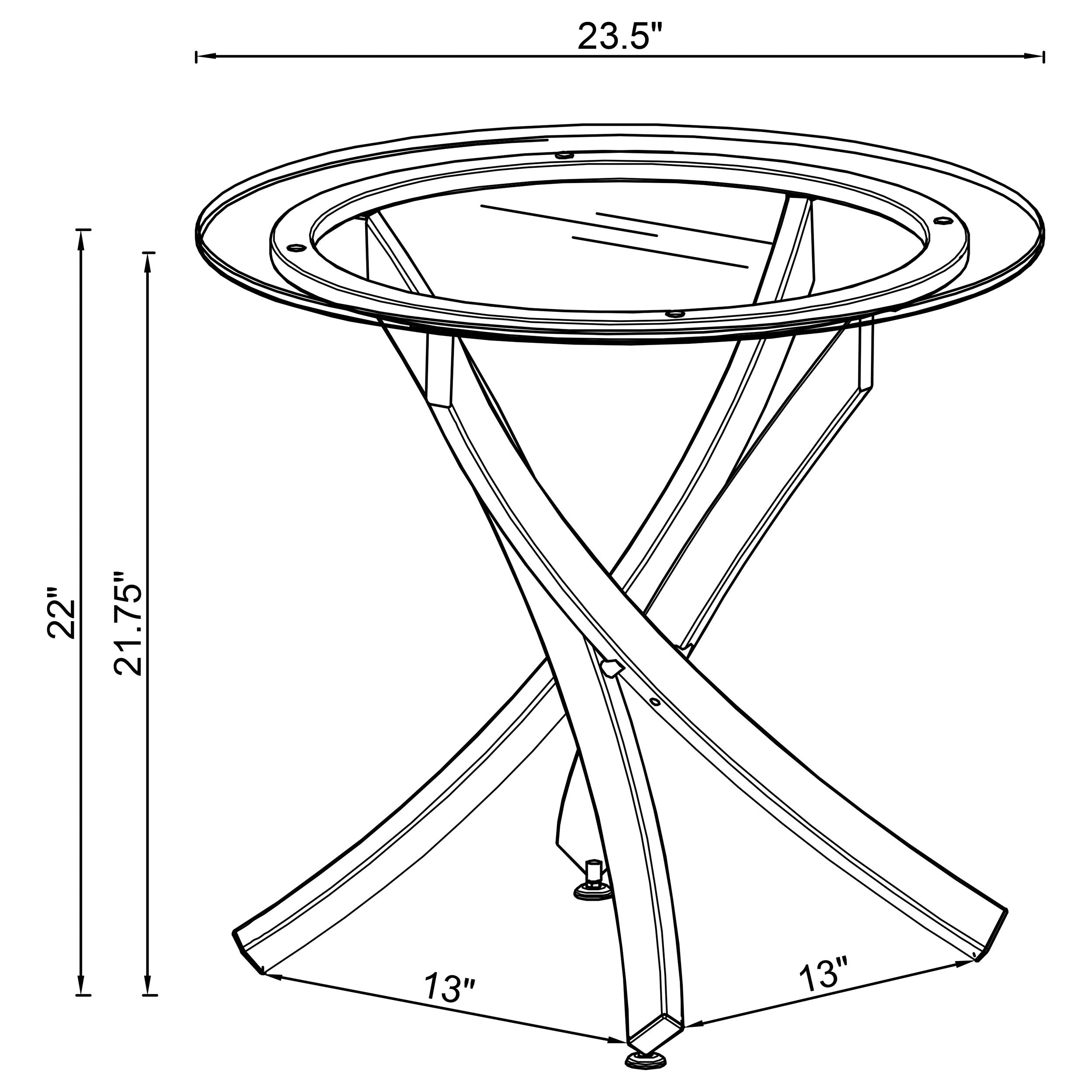 Brooke Round Glass Top Side End Table Metal Base Brass-