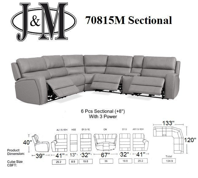 Verona Modern Reclining Sectional J&M-70815M
