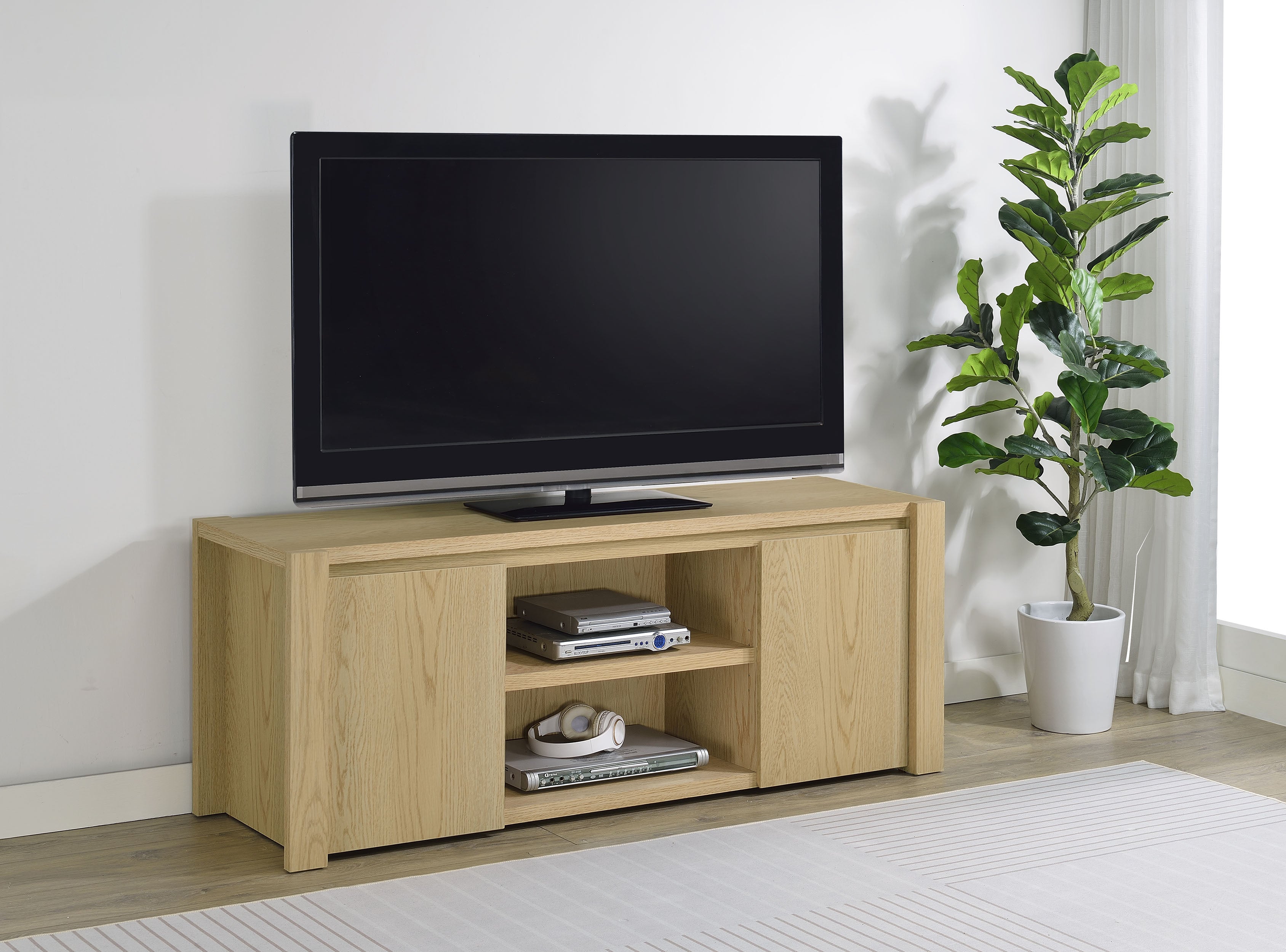 Laurelton 60-inch 2-door TV Stand Media Console Light Oak-