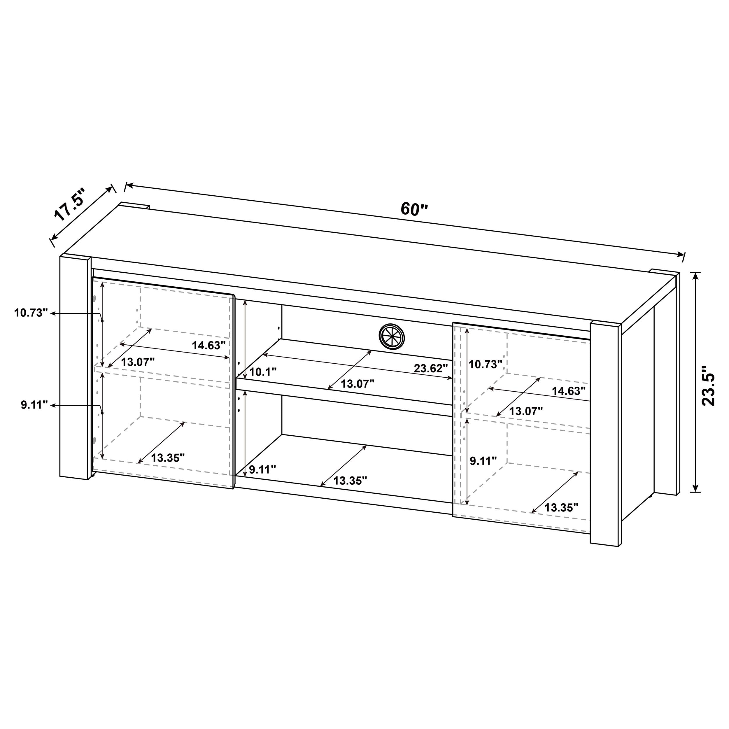 Laurelton 60-inch 2-door TV Stand Media Console Light Oak-