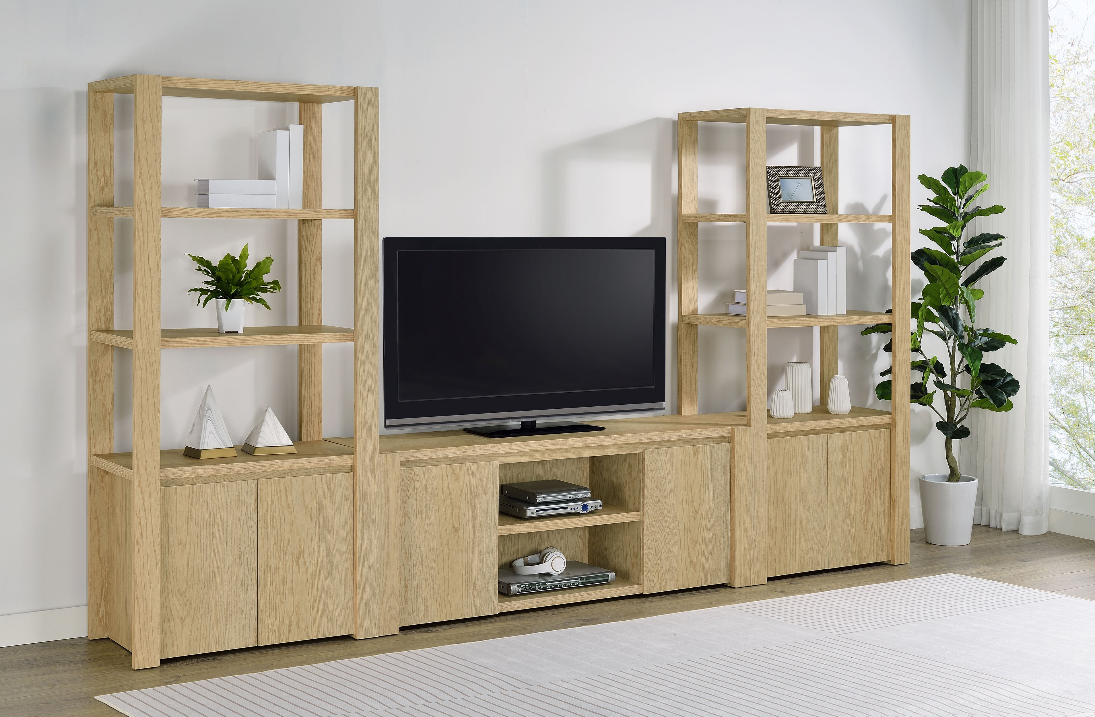 Laurelton 60-inch 2-door TV Stand Media Console Light Oak-