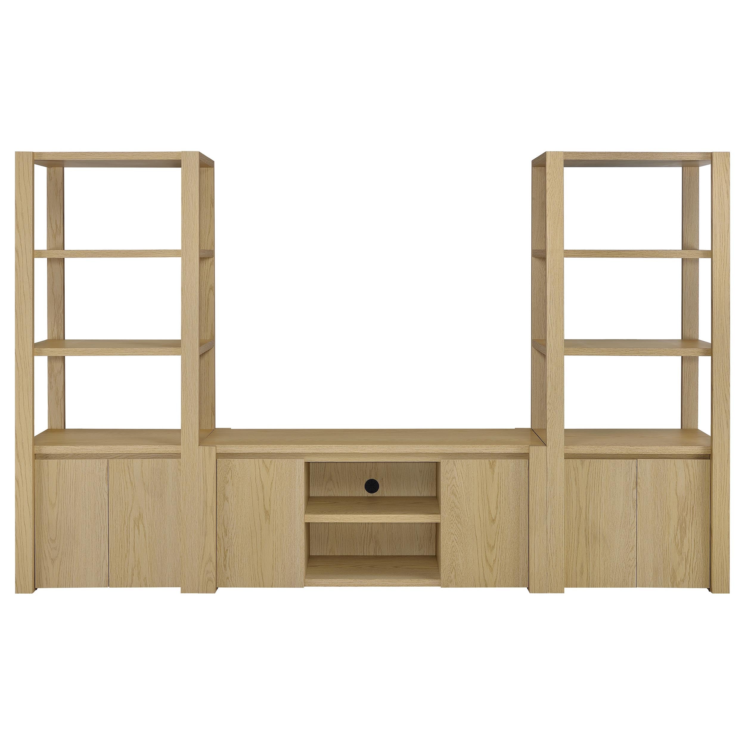 Laurelton 3-shelf Media Tower Tall Pier Cabinet Light Oak-