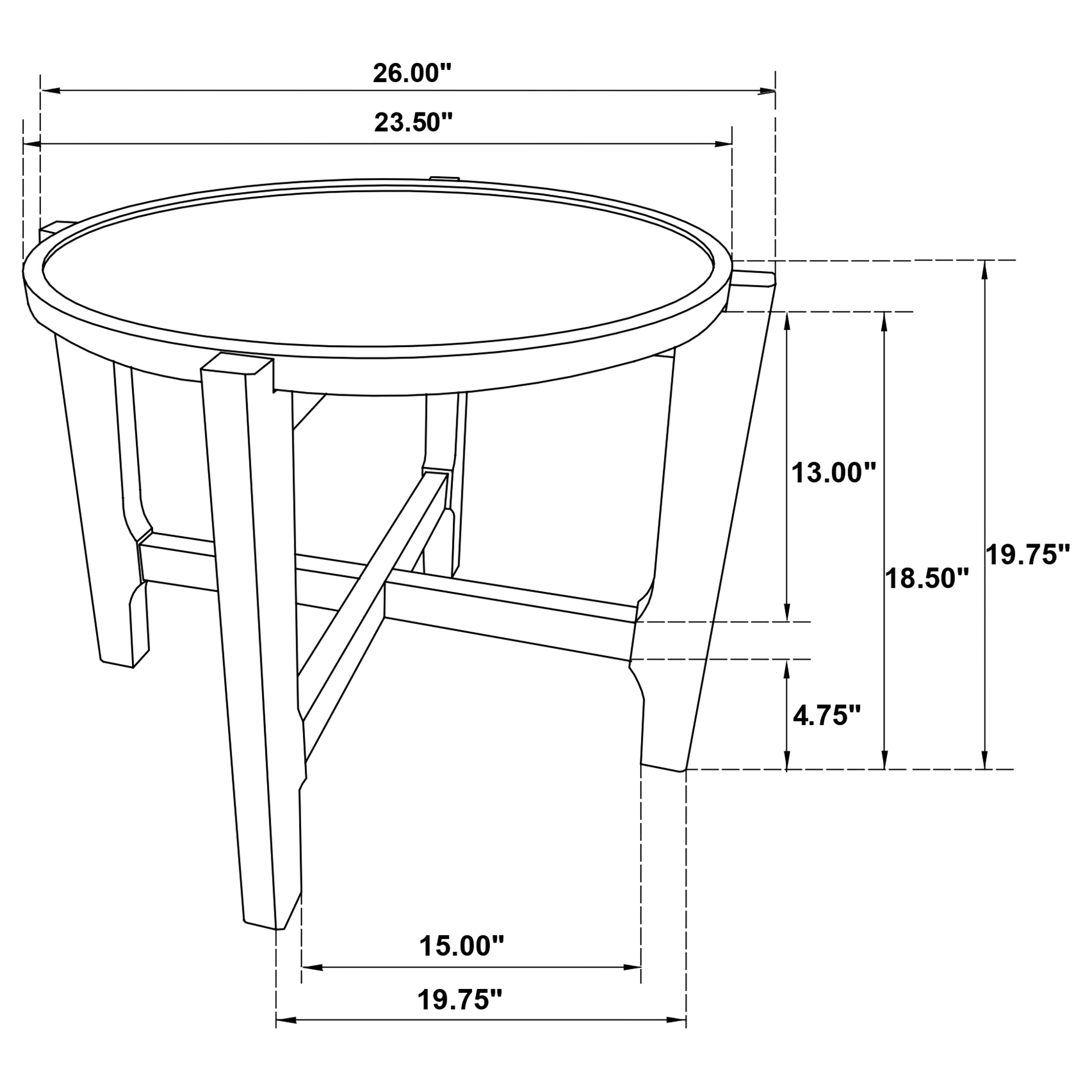 Cota Round Solid Wood End Table Dark Brown-
