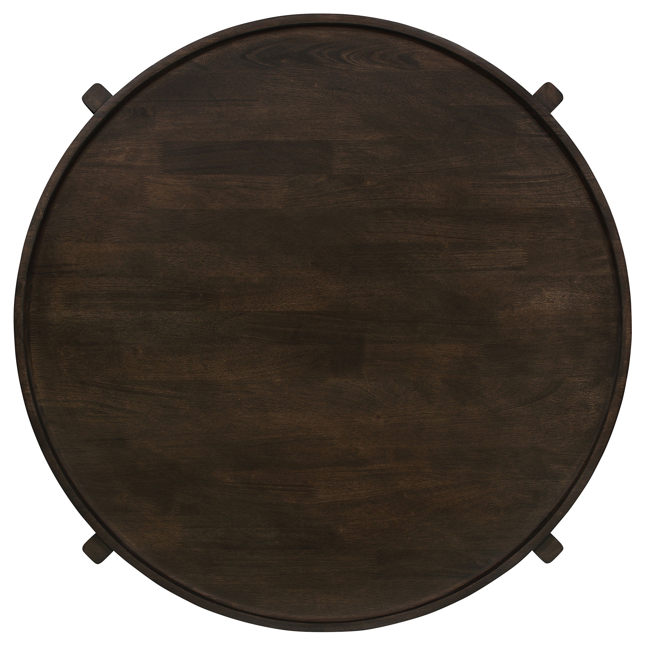 Cota Round Solid Wood Coffee Table Dark Brown-