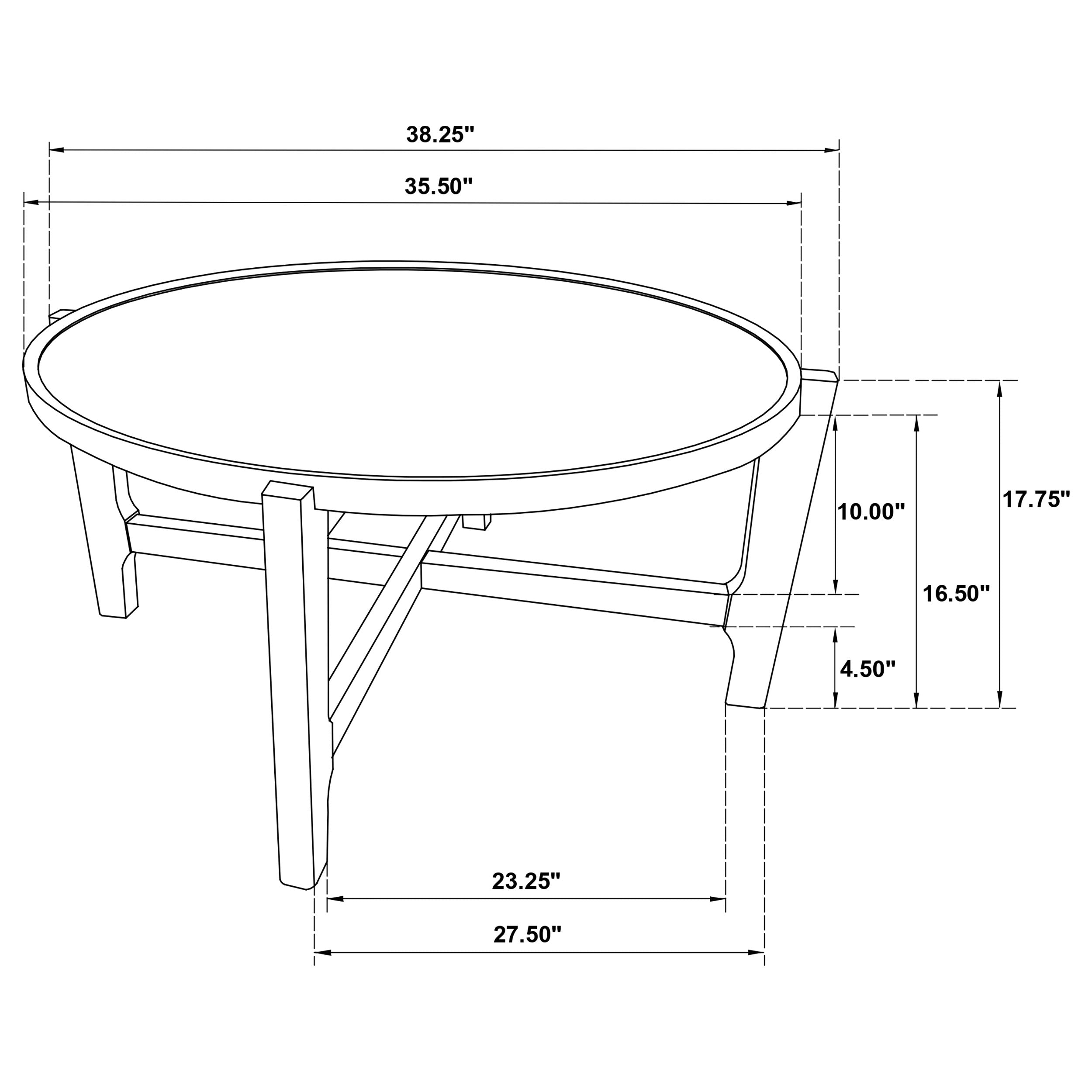Cota Round Solid Wood Coffee Table Dark Brown-