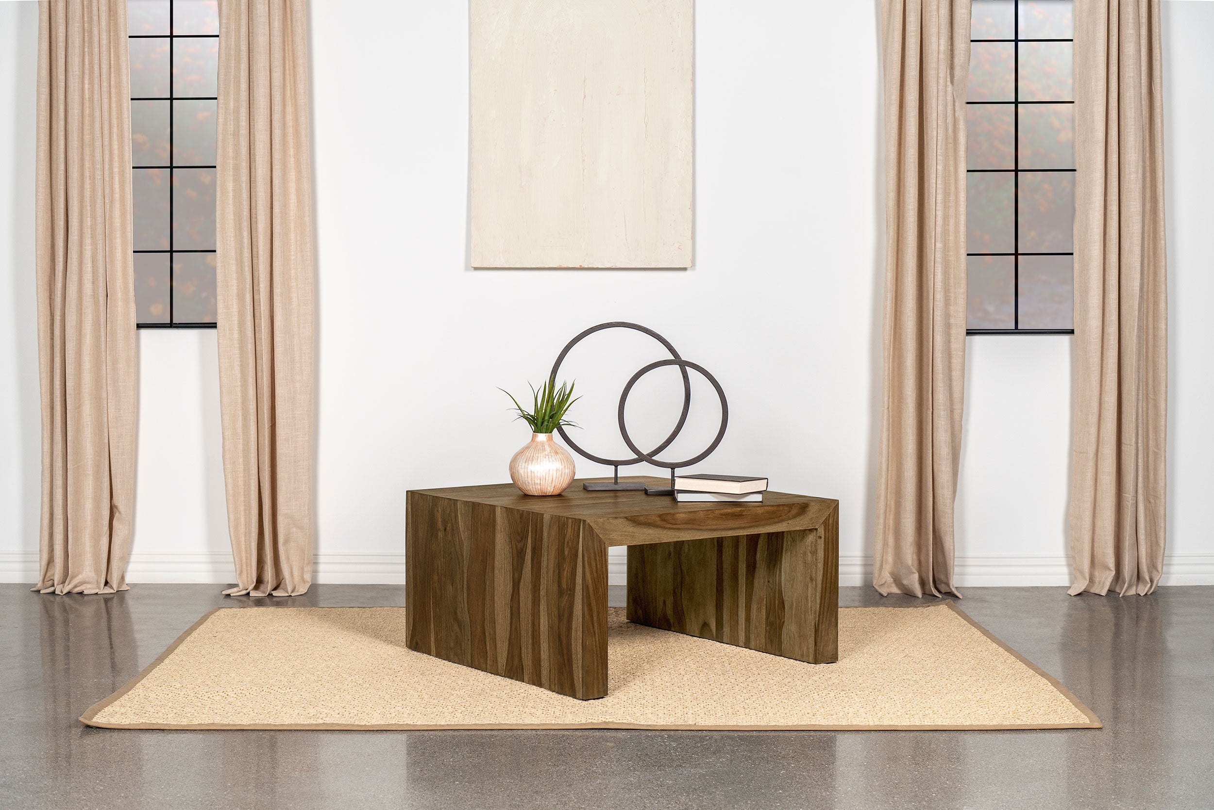 Odilia Square Solid Wood Coffee Table Auburn-