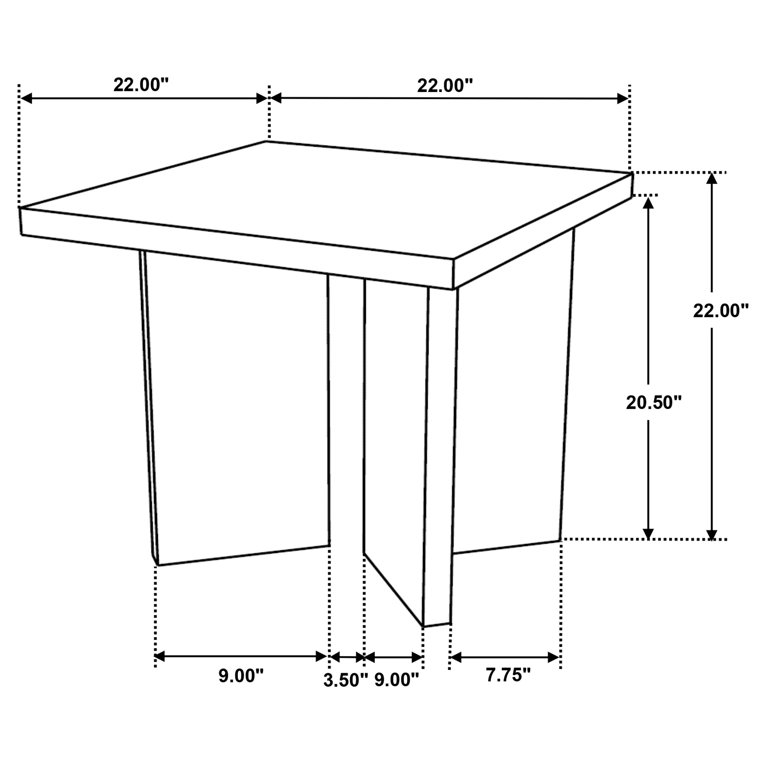 Andando Square Solid Wood End Table Mango Brown-
