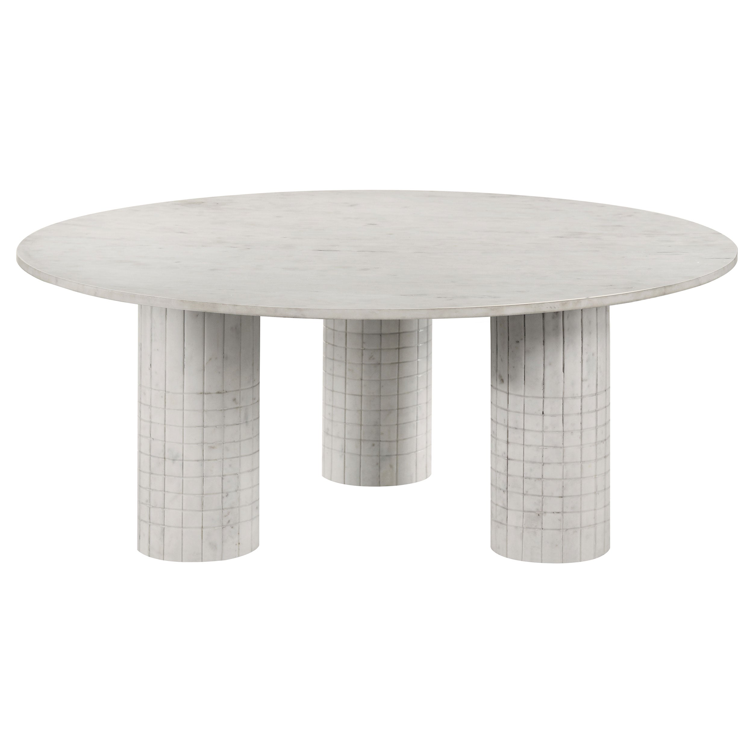 Astoria Round Genuine Marble Coffee Table White-