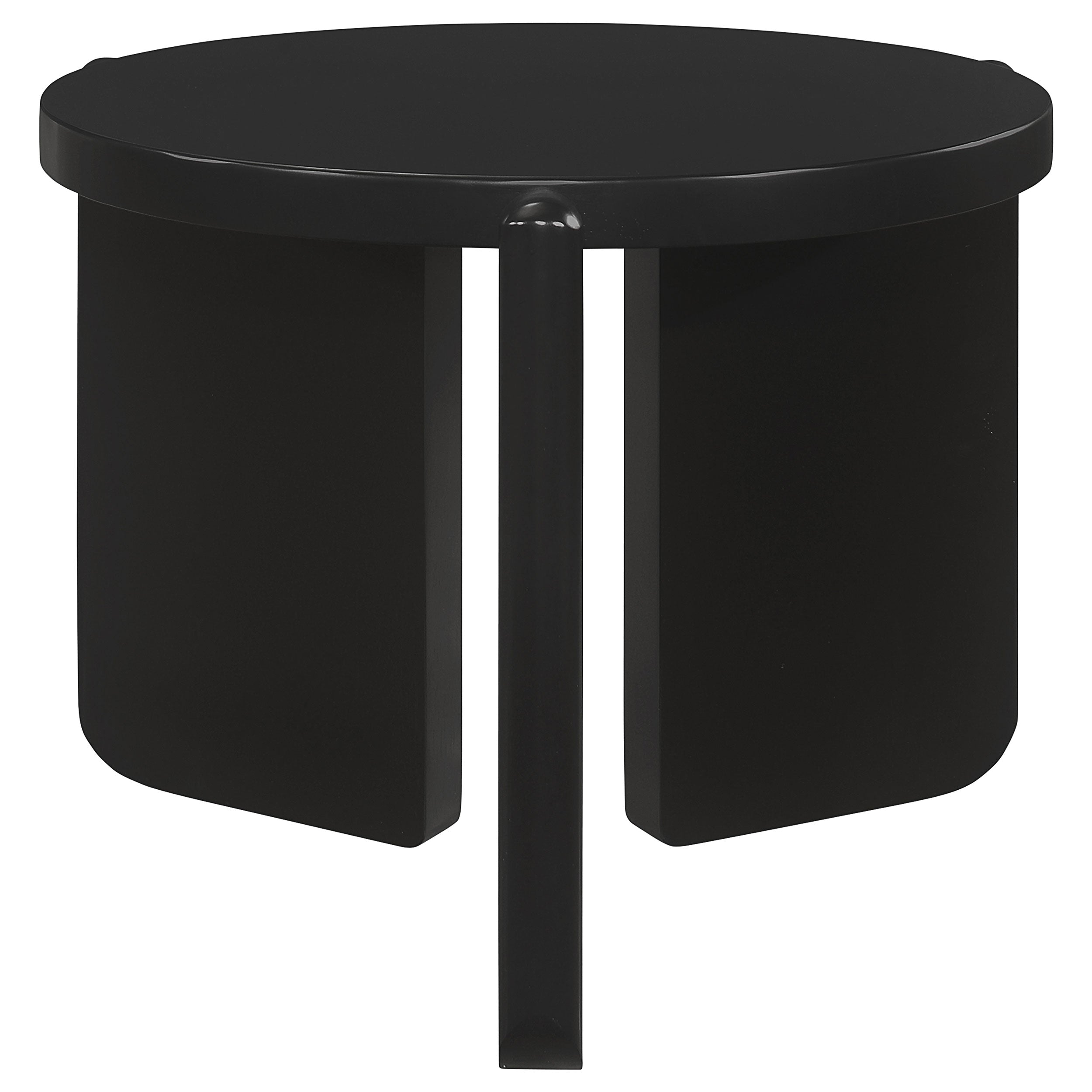 Cordova Round Solid Wood End Table Black-