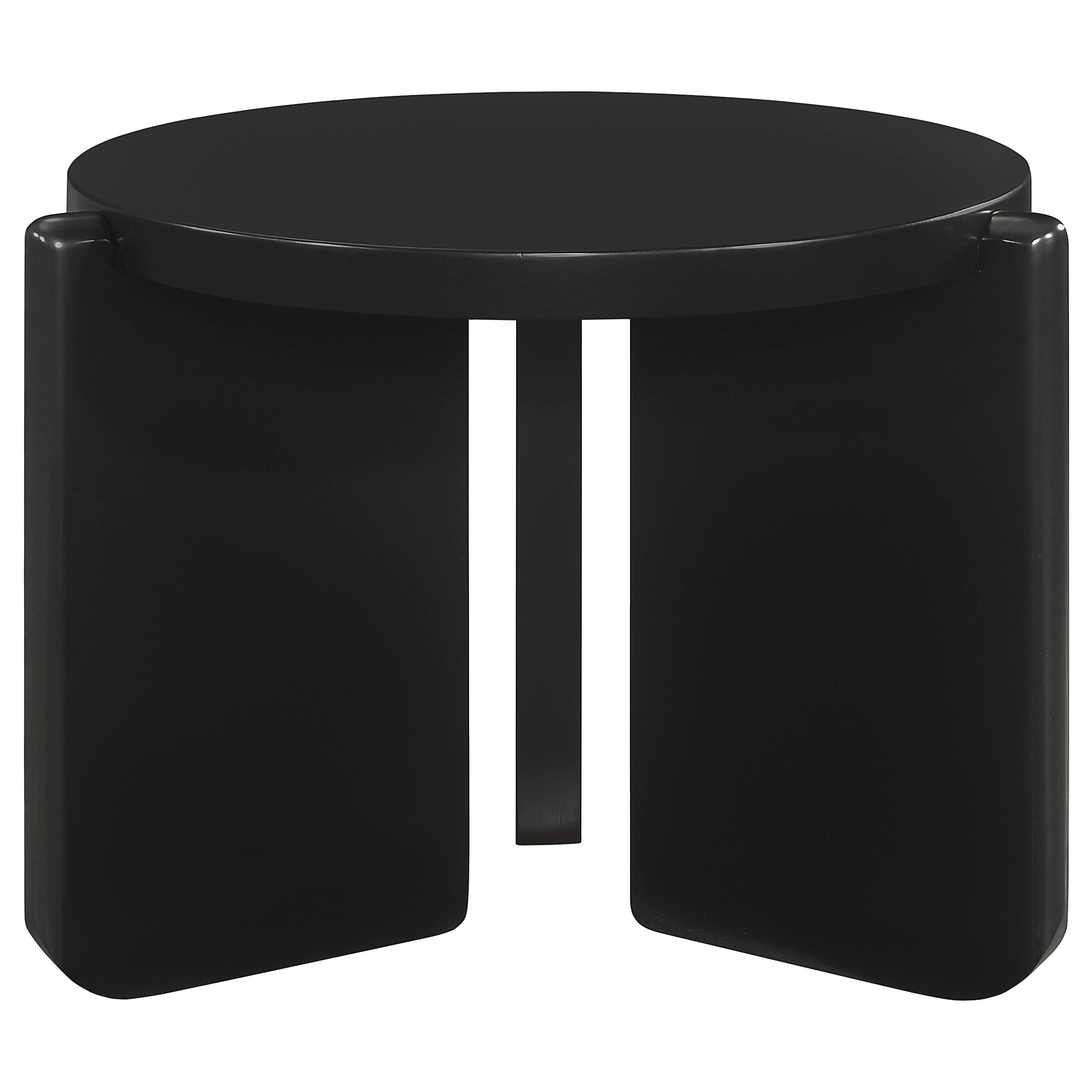 Cordova Round Solid Wood End Table Black-