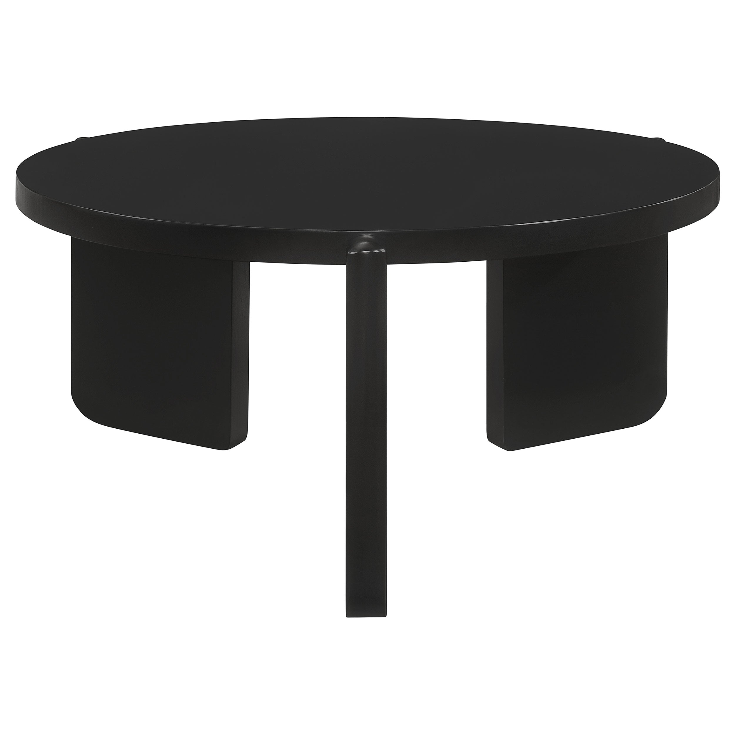 Cordova Round Solid Wood Coffee Table Black-