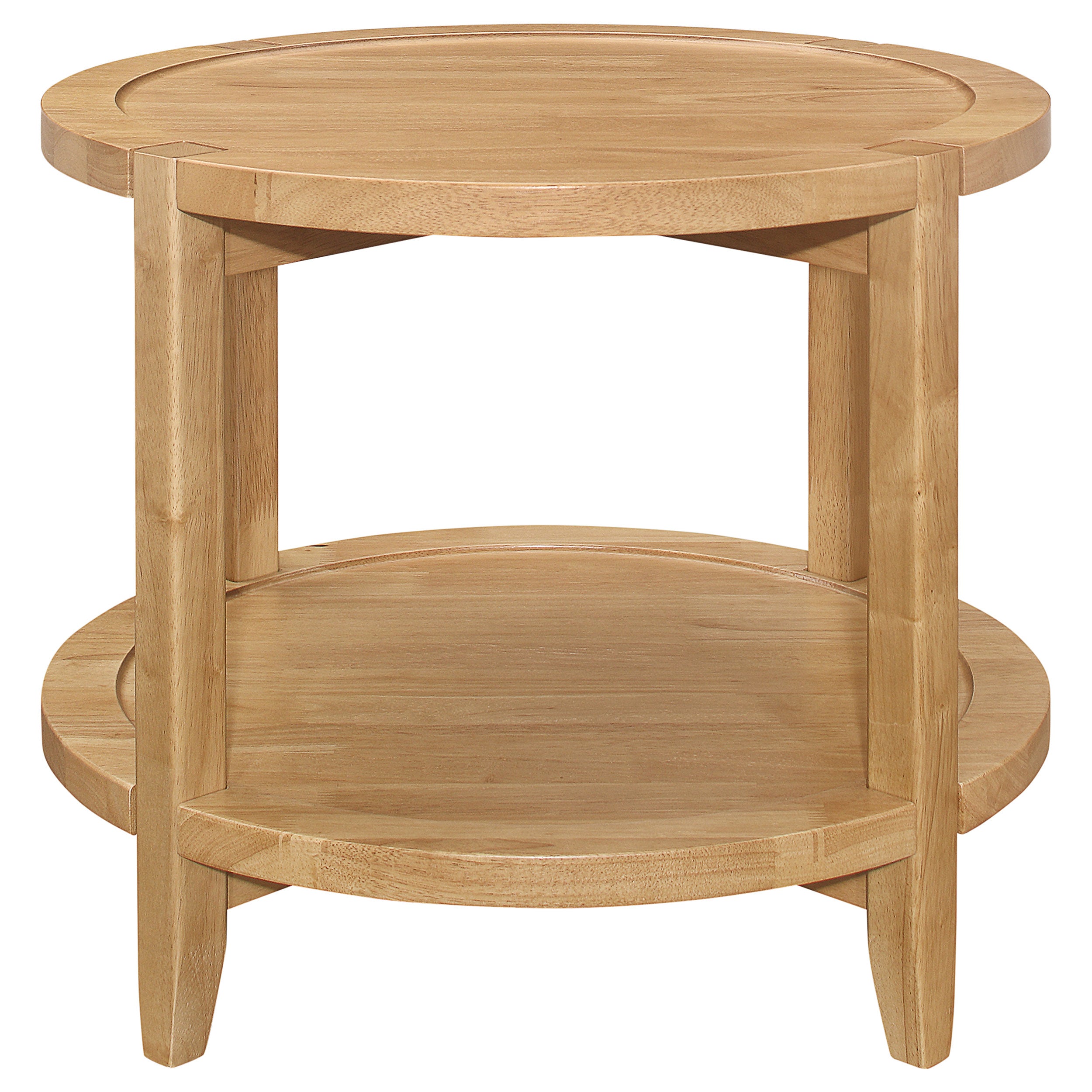 Camillo Round Solid Wood Side End Table Maple Brown-