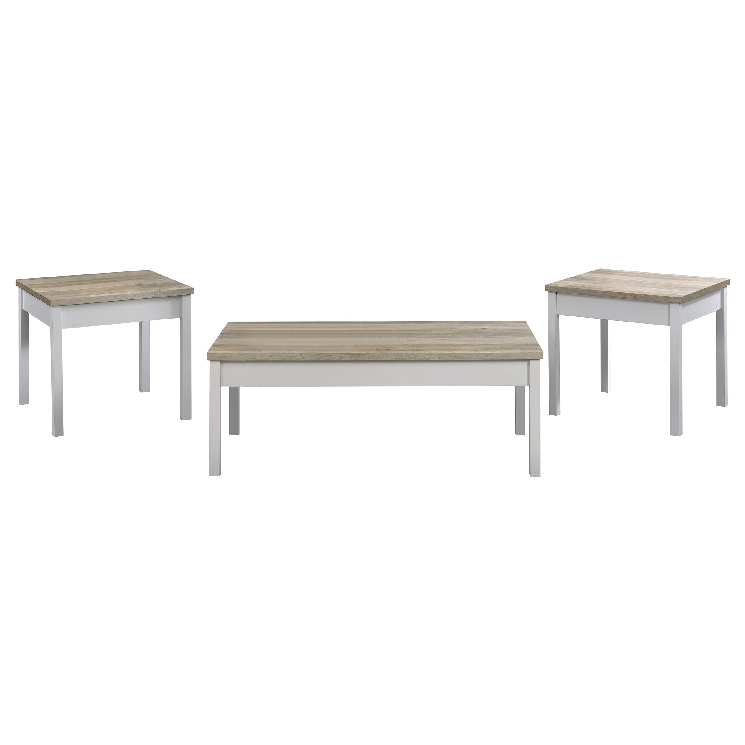 Stacie 3-piece Coffee Table Set Distressed Pine and White-