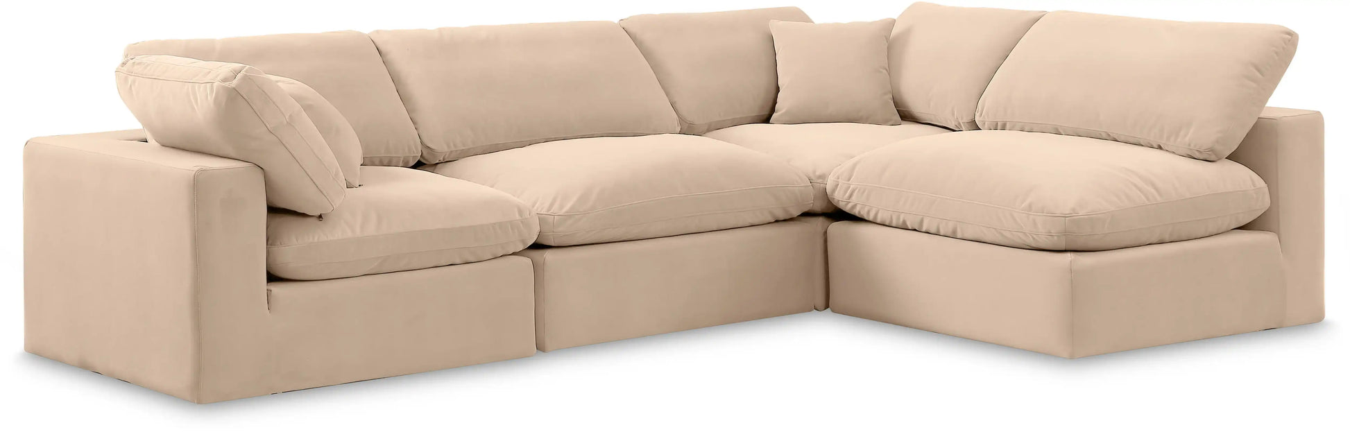 Comfy - 4 Piece Velvet Modular Armless Sectional - Best Buy Furniture