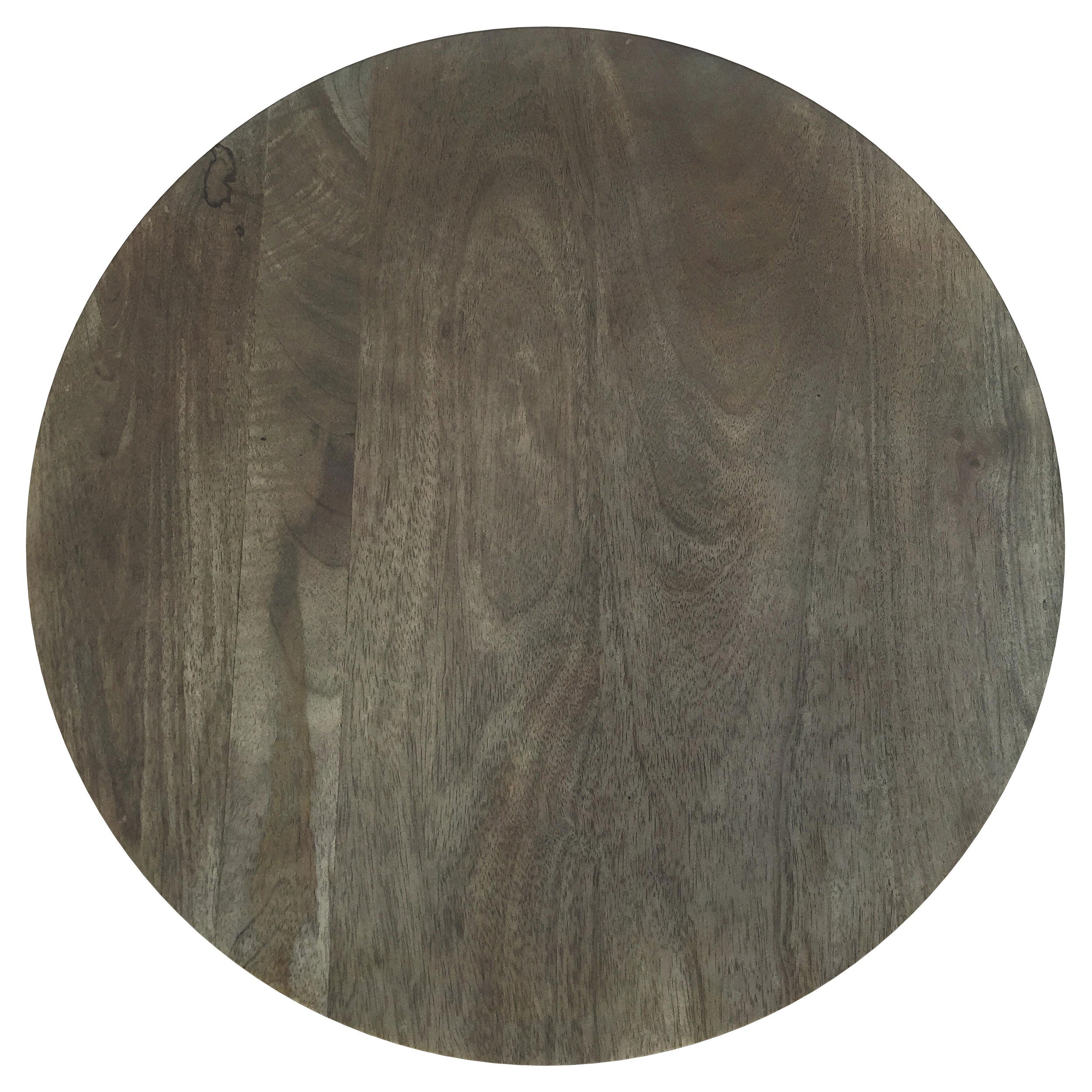 Kinkaid Round Solid Mango Wood End Table Brown-