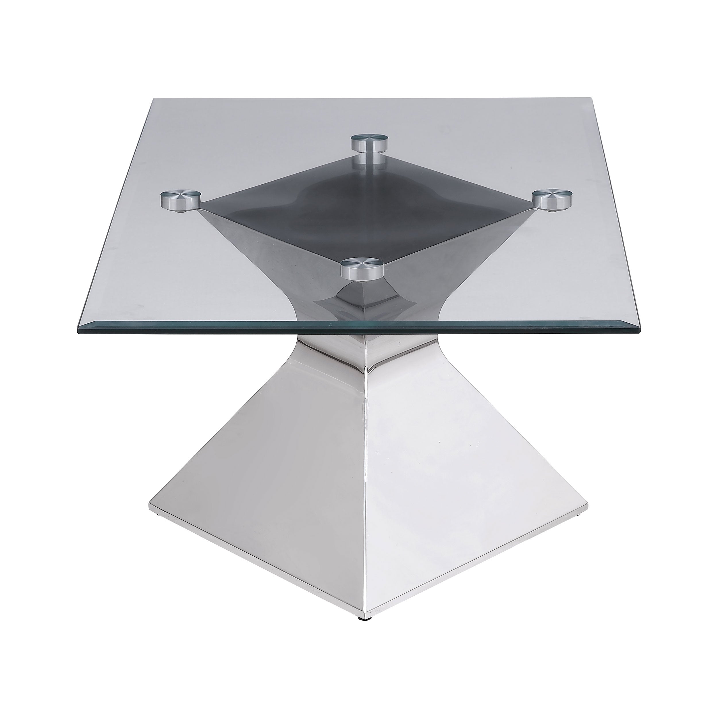 Jenny Glass Top Stainless Steel Coffee Table Chrome-