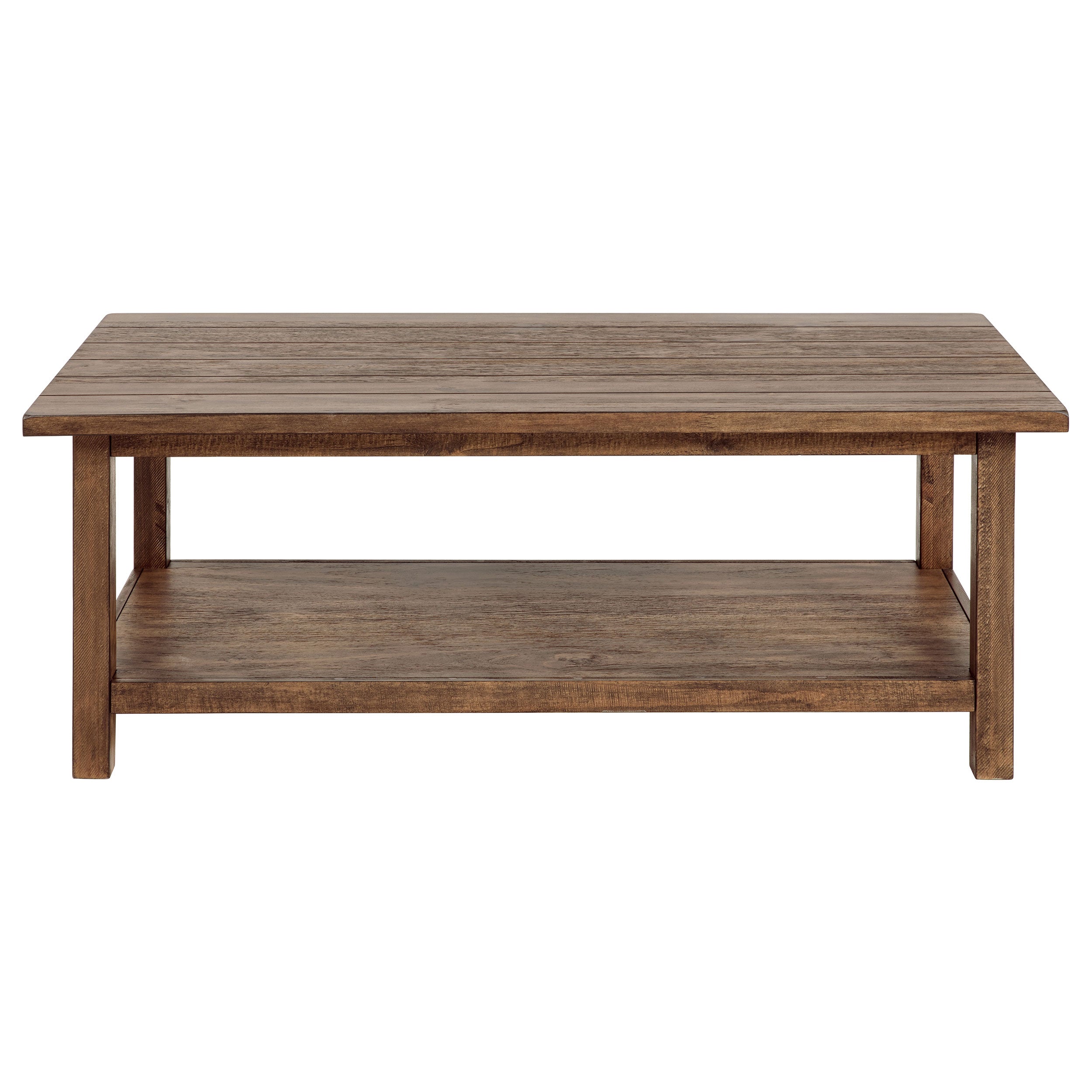 Payne Wood Coffee Table with Shelf Distressed Brown-