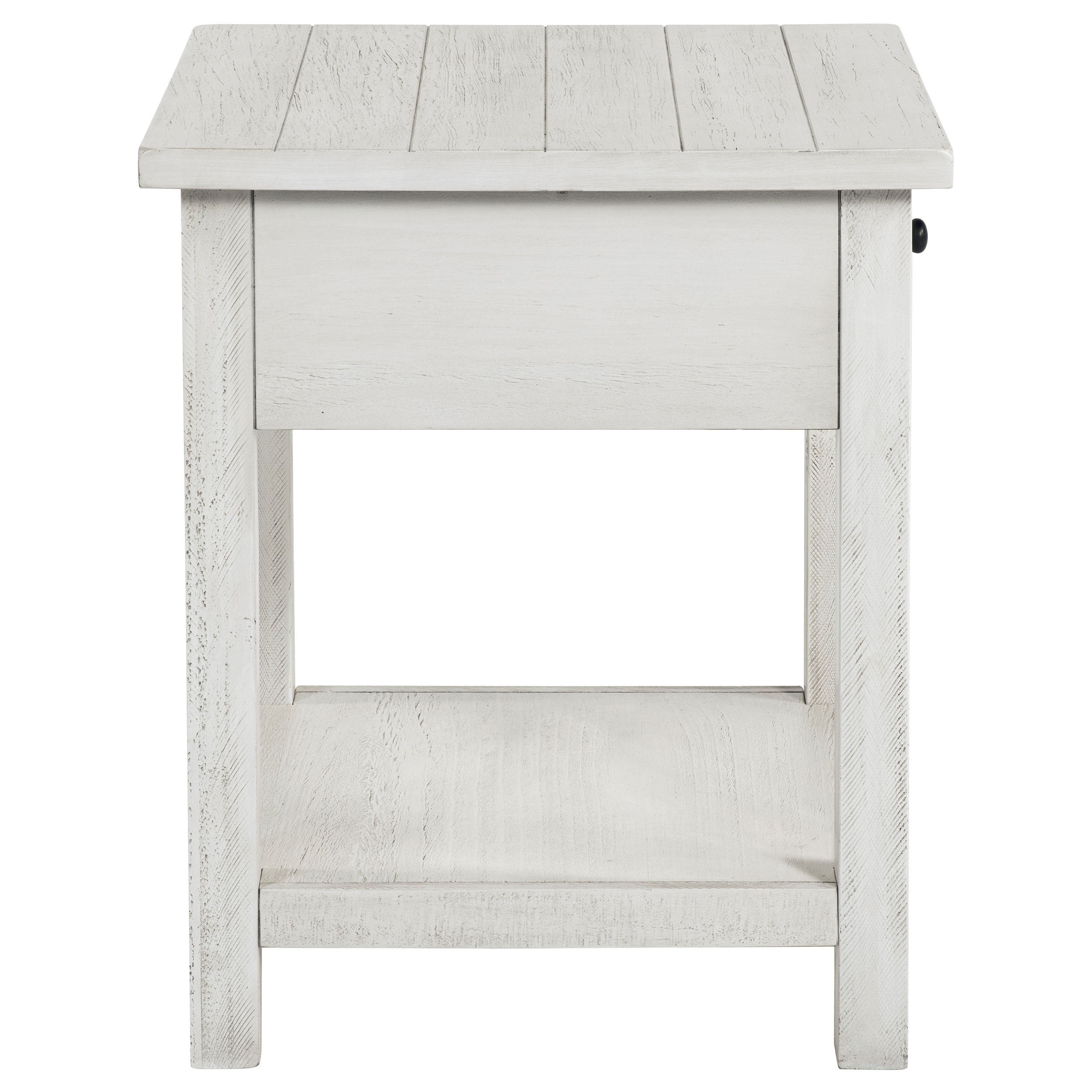 Payne 1-drawer Wood End Table with Shelf Distressed White-