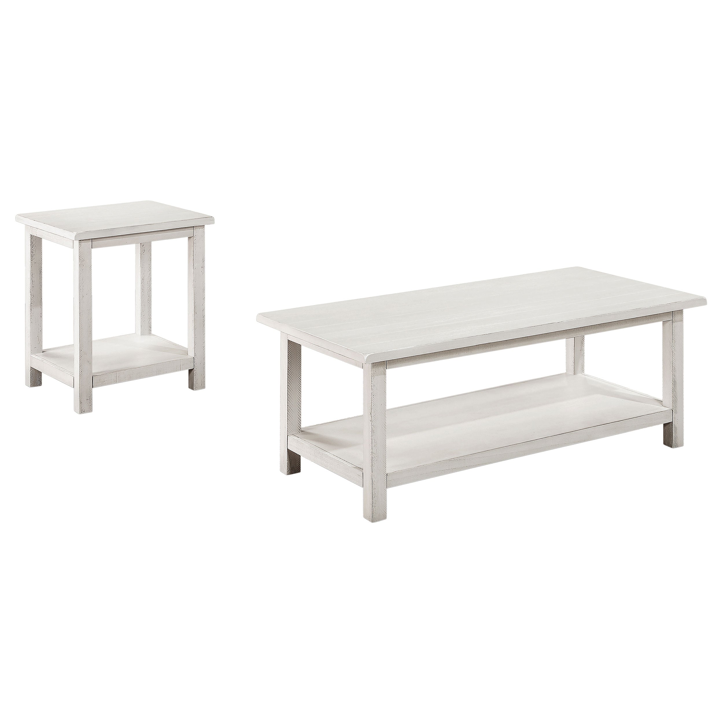 Payne 2-piece Coffee and End Table Set Distressed White-Coaster