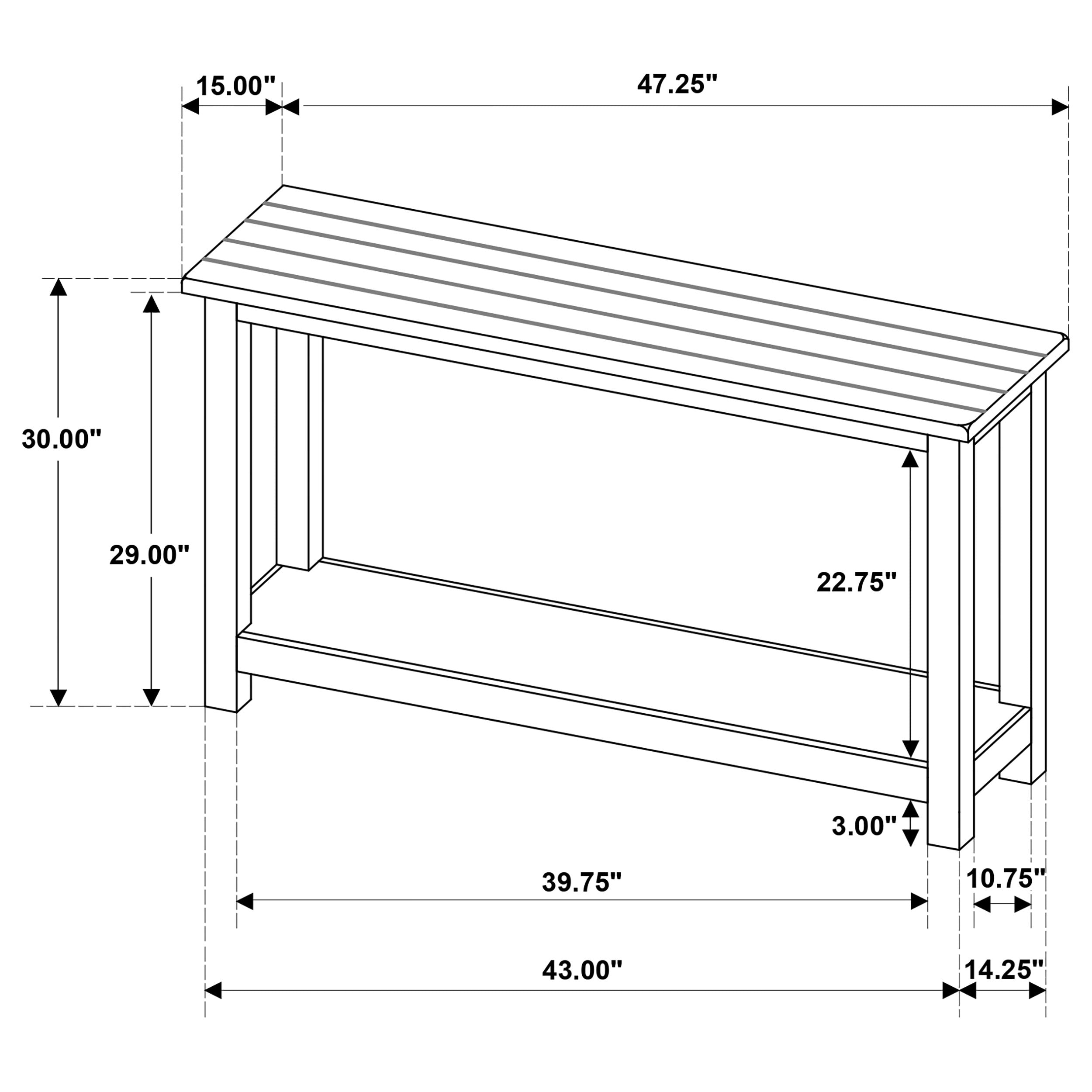 Payne Wood Entryway Sofa Console Table White-