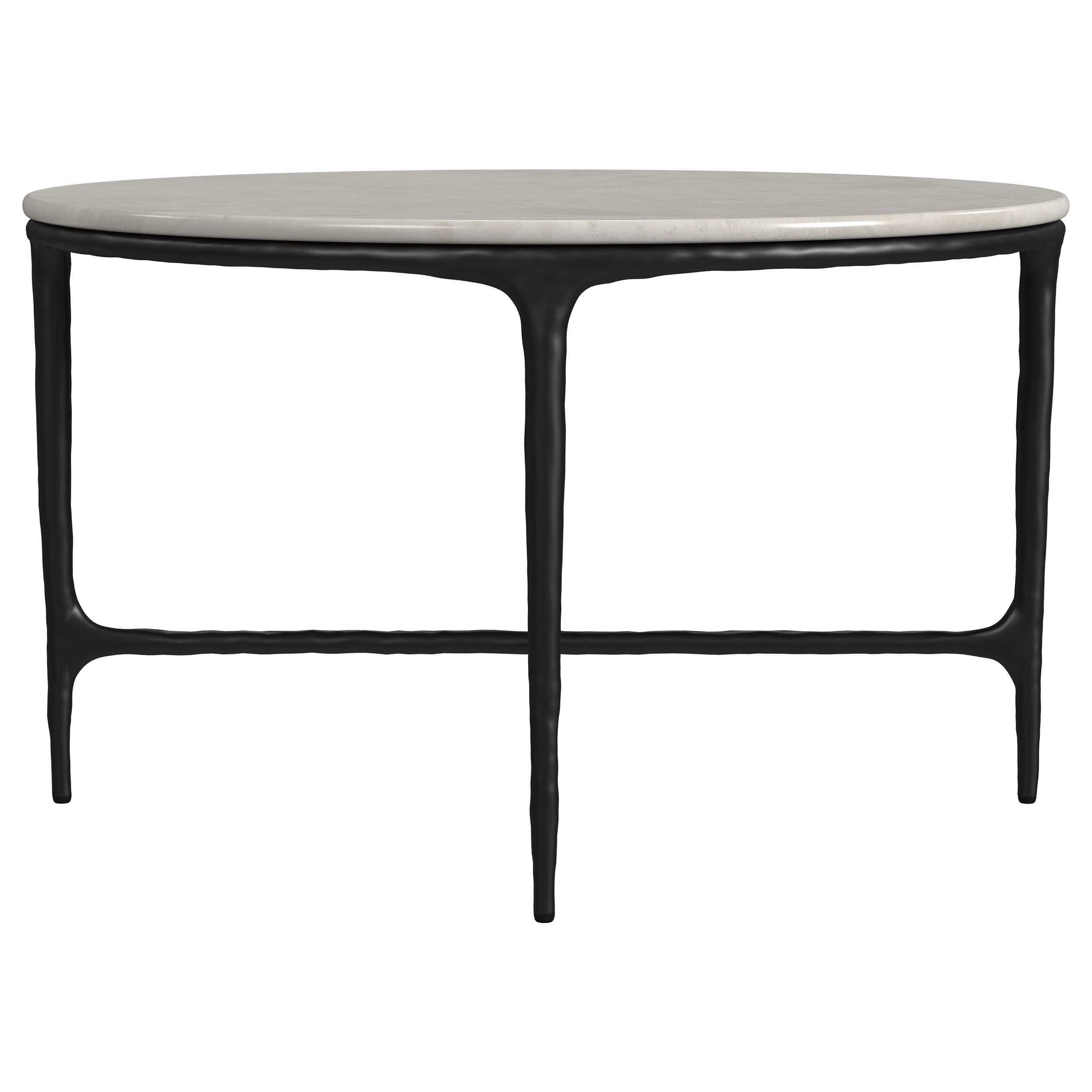 Hermas Round Genuine Marble Top Metal Coffee Table White-