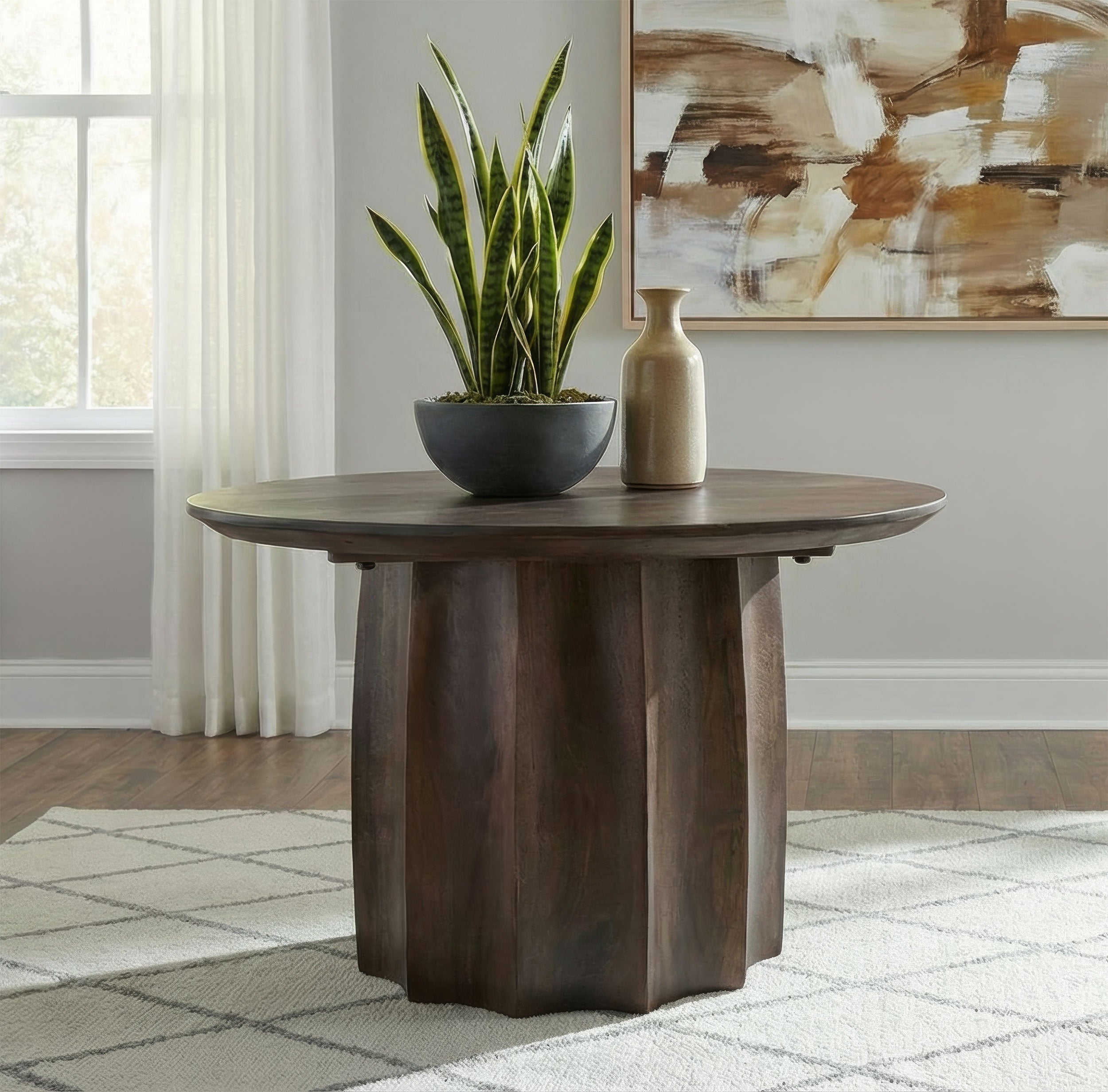 Cayenne Solid Mango Wood Cocktail Coffee Table Walnut-