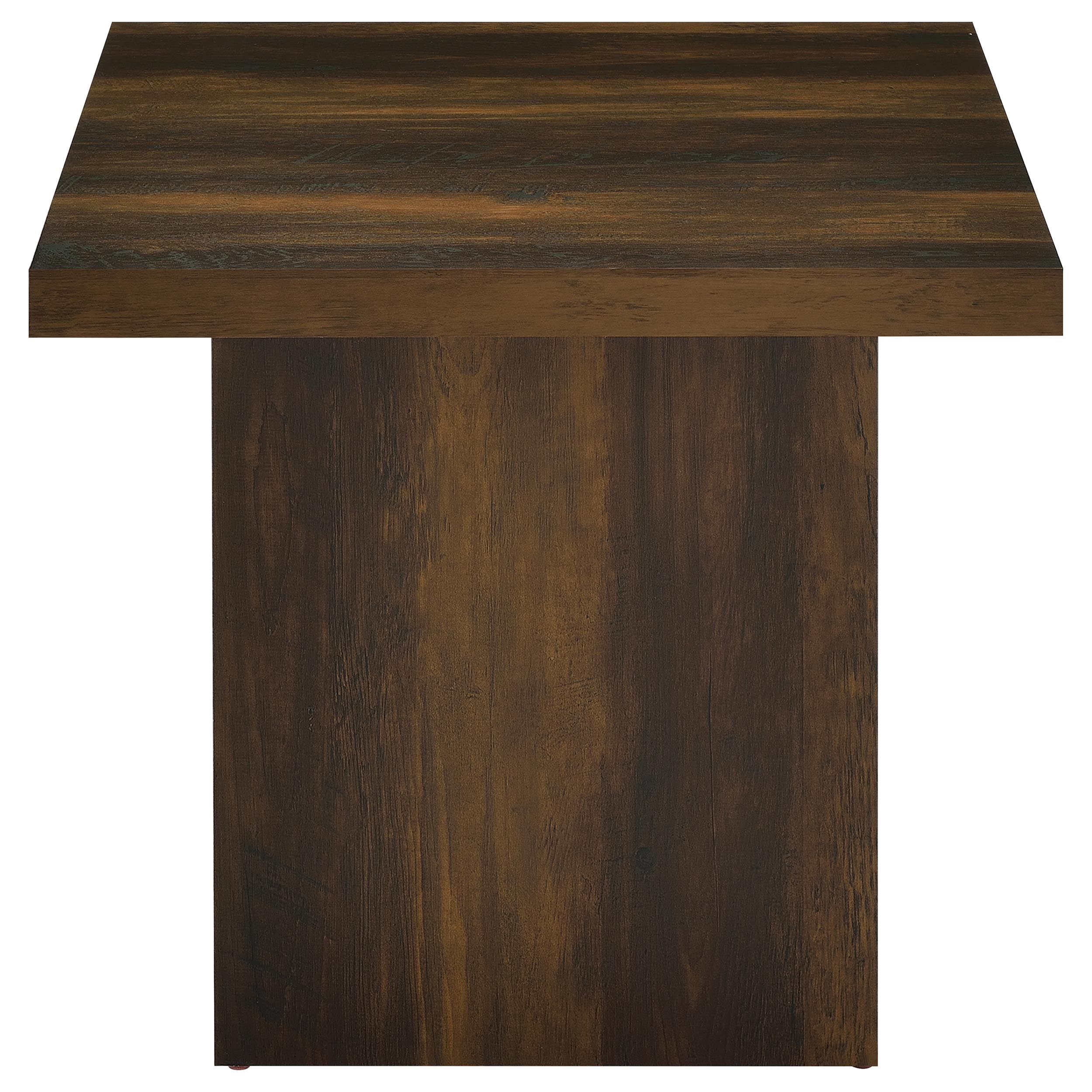 Devar Square Engineered Wood Side End Table Dark Pine-