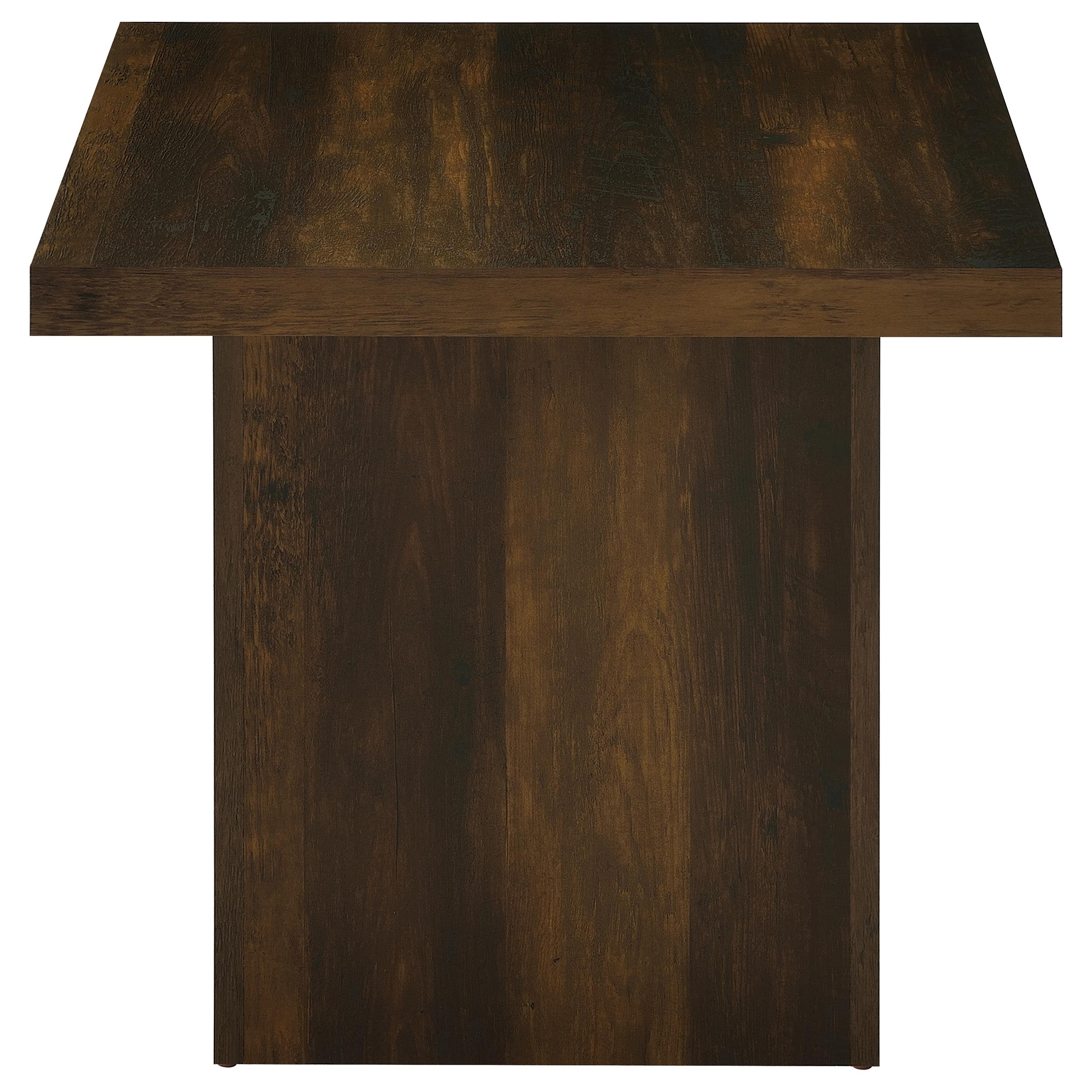 Devar Square Engineered Wood Side End Table Dark Pine-