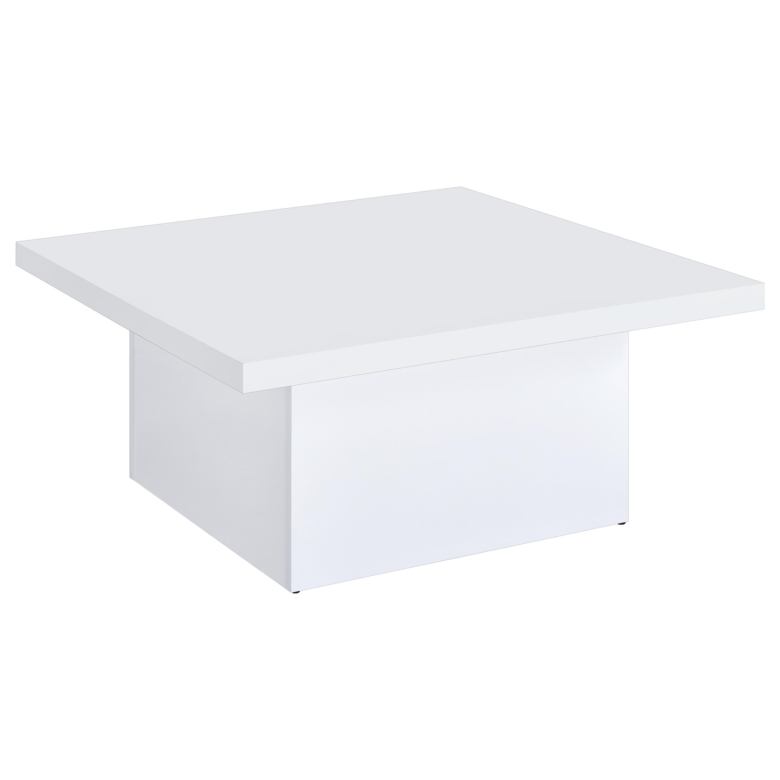Devar Square Engineered Wood Coffee Table White High Gloss-
