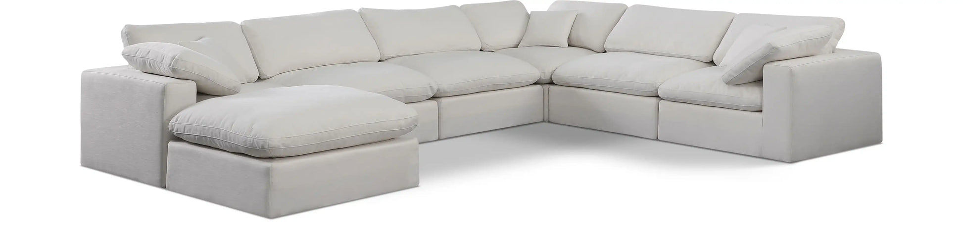 Comfy - 7 Piece Linen Modular Sectional With Chaise - Best Buy Furniture