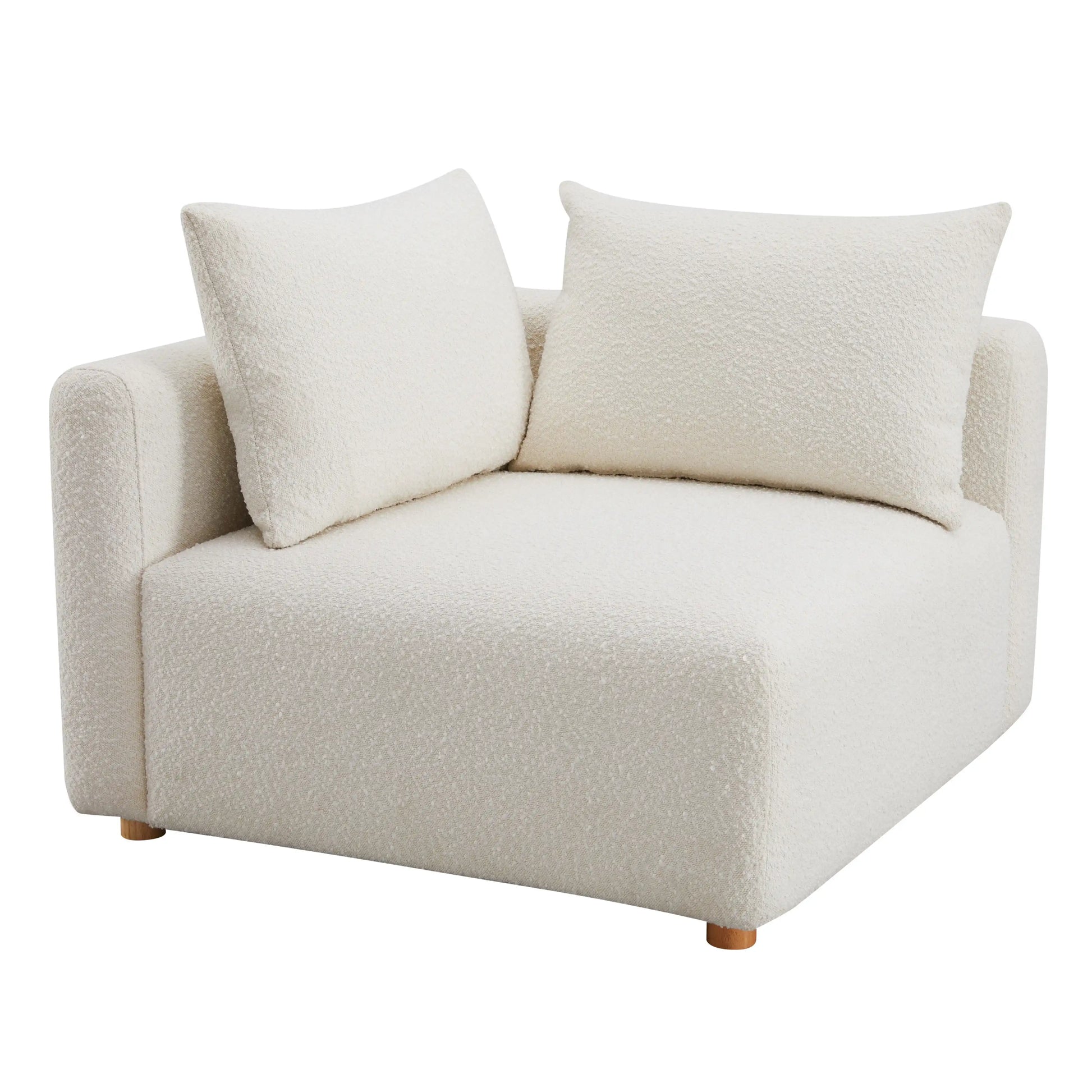 Hangover - Boucle Modular Corner Chair - Cream - Best Buy Furniture
