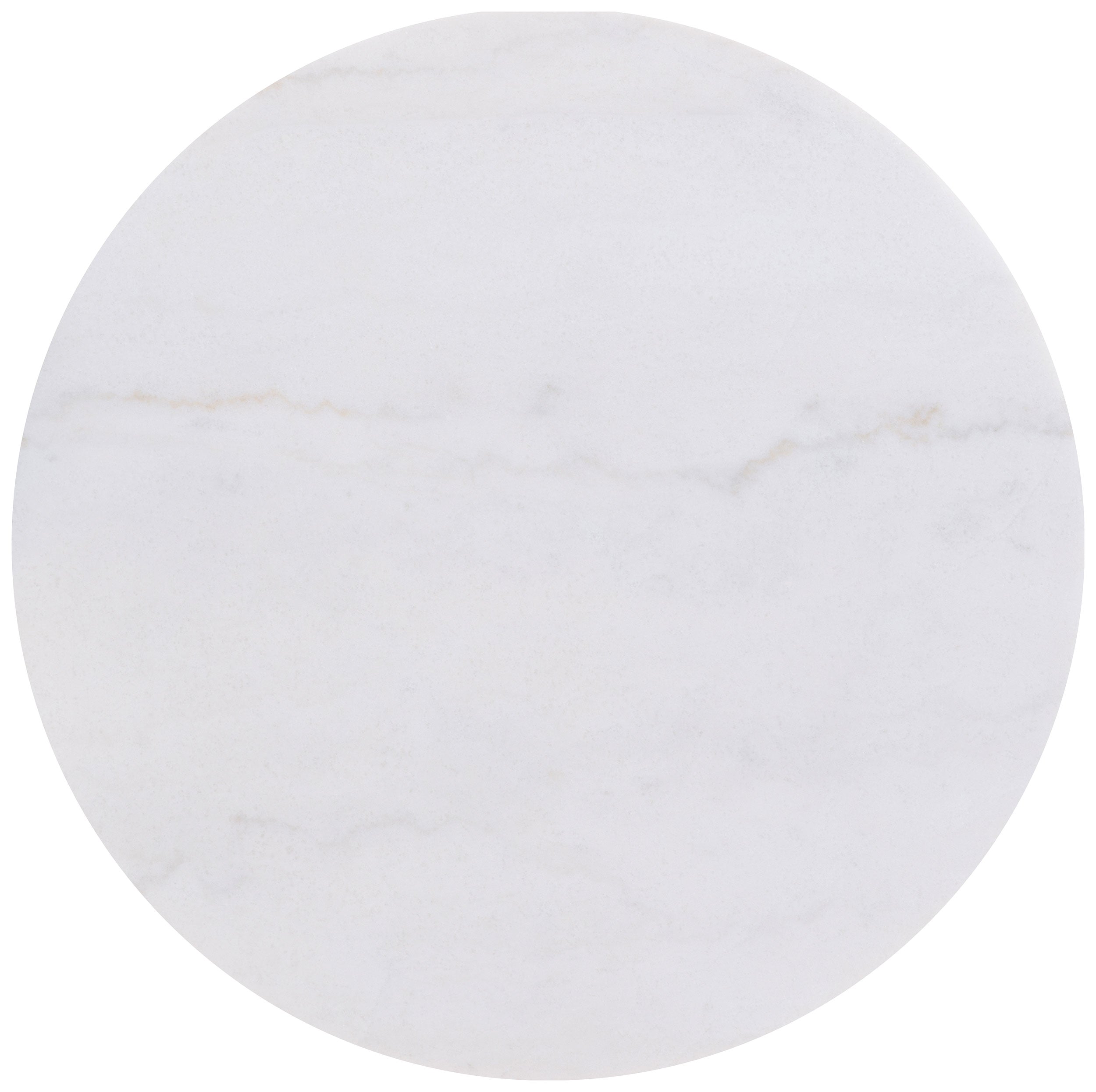 Jason Round White Marble Top Coffee Table Honey Brown-