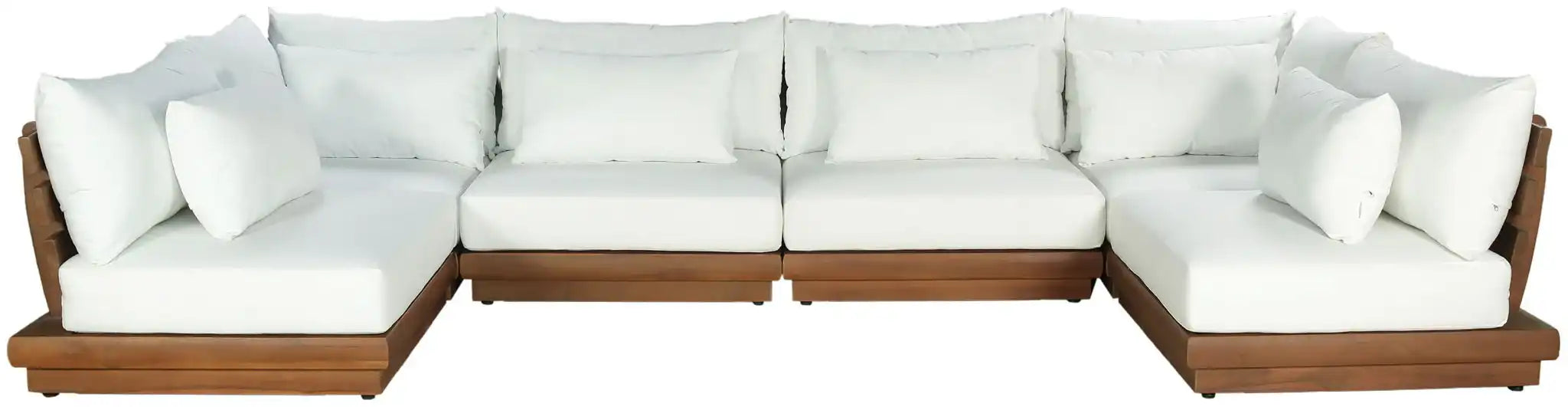 Mirella - 6 Piece Water Resistant Fabric Upholstered Outdoor Patio Modular Sectional