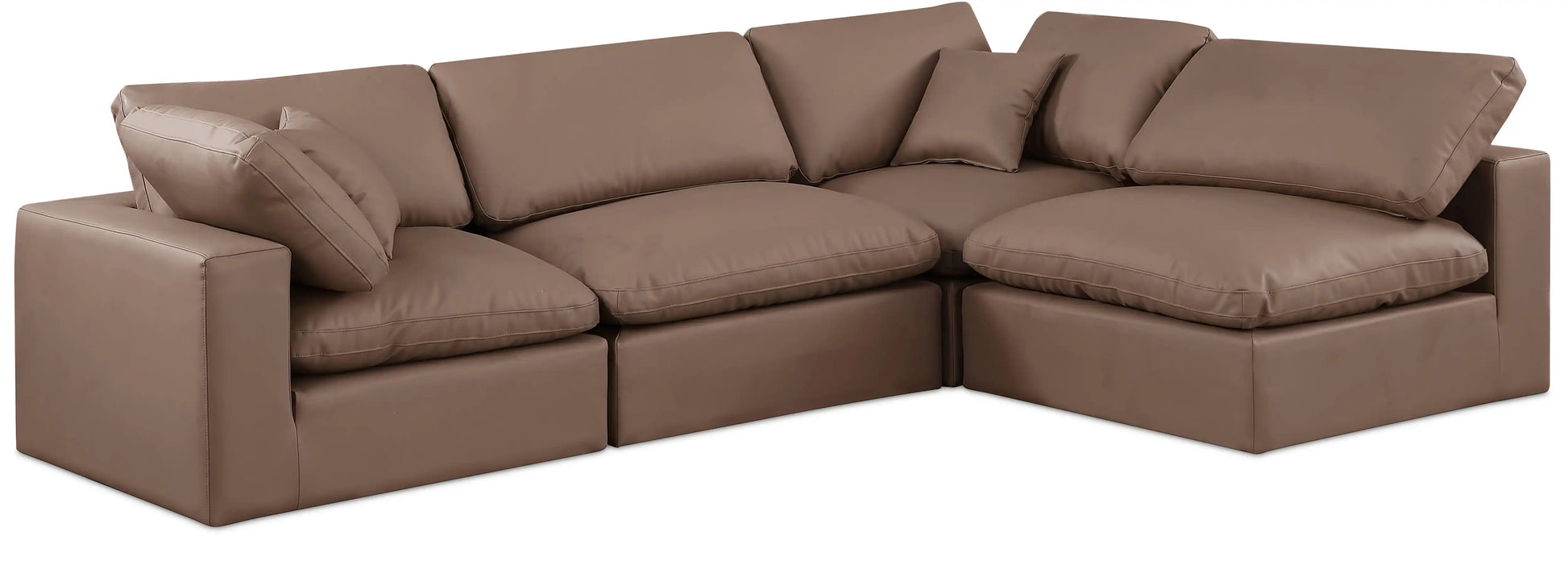 Comfy - 4 Piece Faux Leather Modular Armless Sectional - Best Buy Furniture