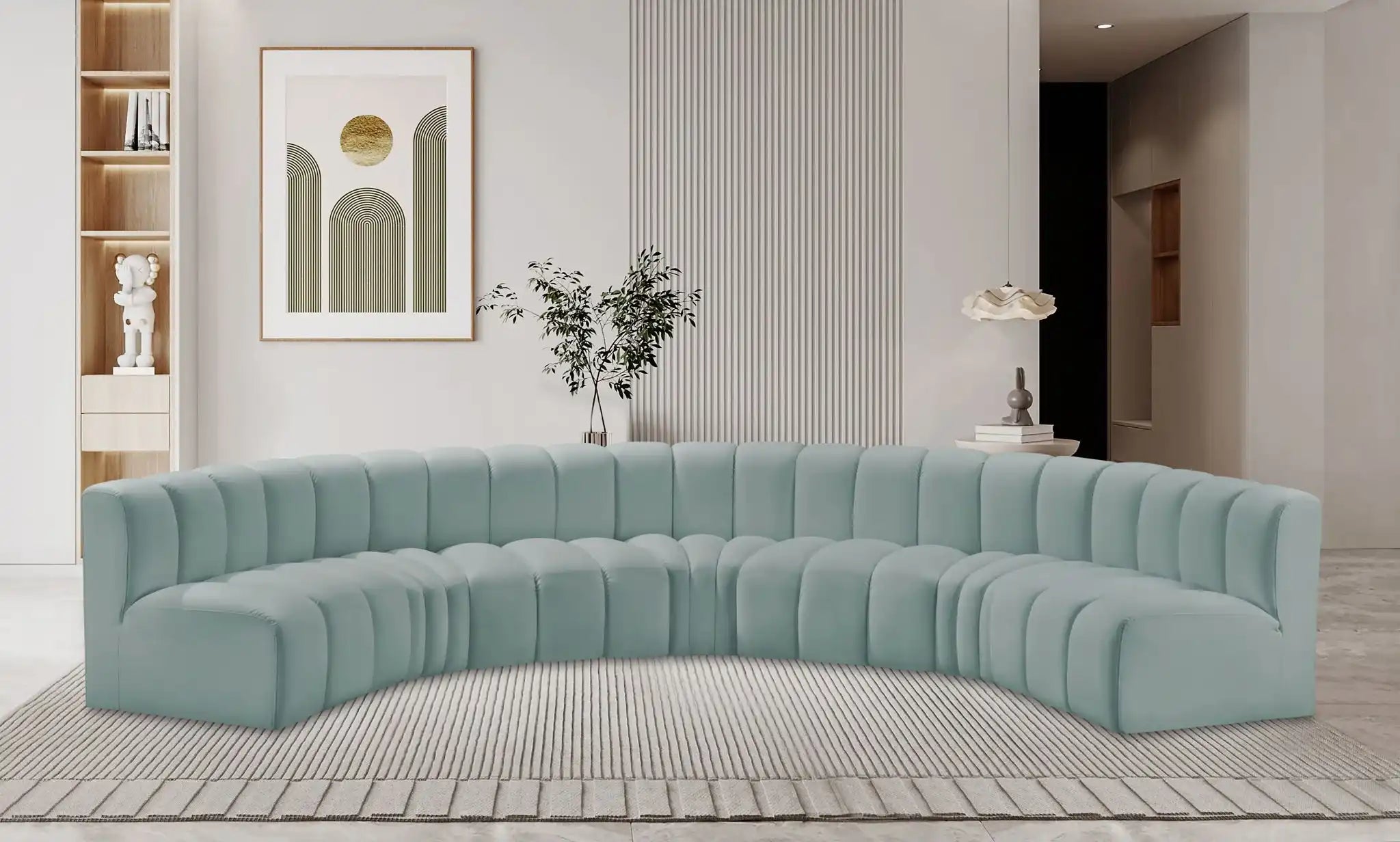 Arc - Faux Leather 7 Piece U-Shaped Modular Sofa