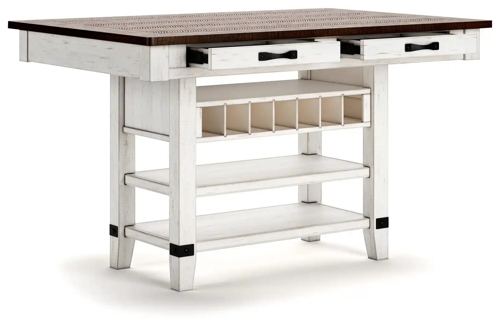 Valebeck - Rect Dining Room Counter Table With Wine Rack - Best Buy Furniture