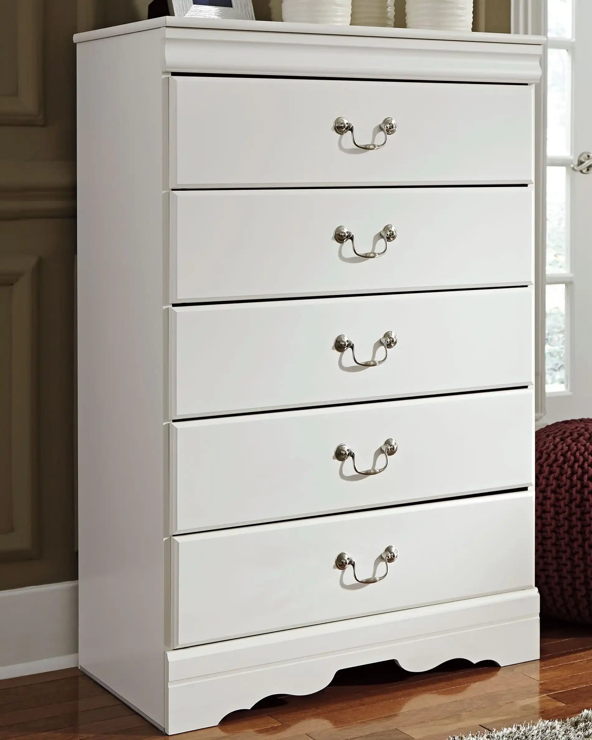 Anarasia - Five Drawer Chest - White - Best Buy Furniture
